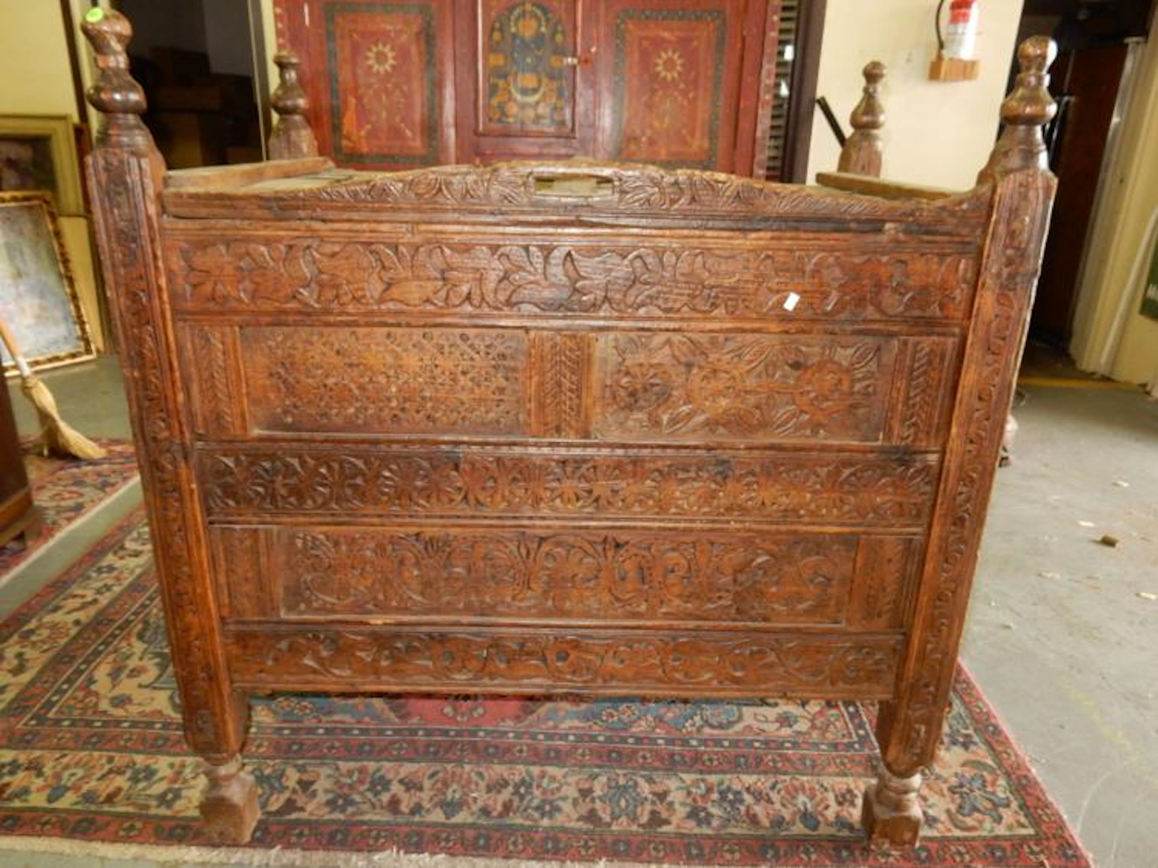 Amazing hand carved antique wedding chest / Pakistani...
