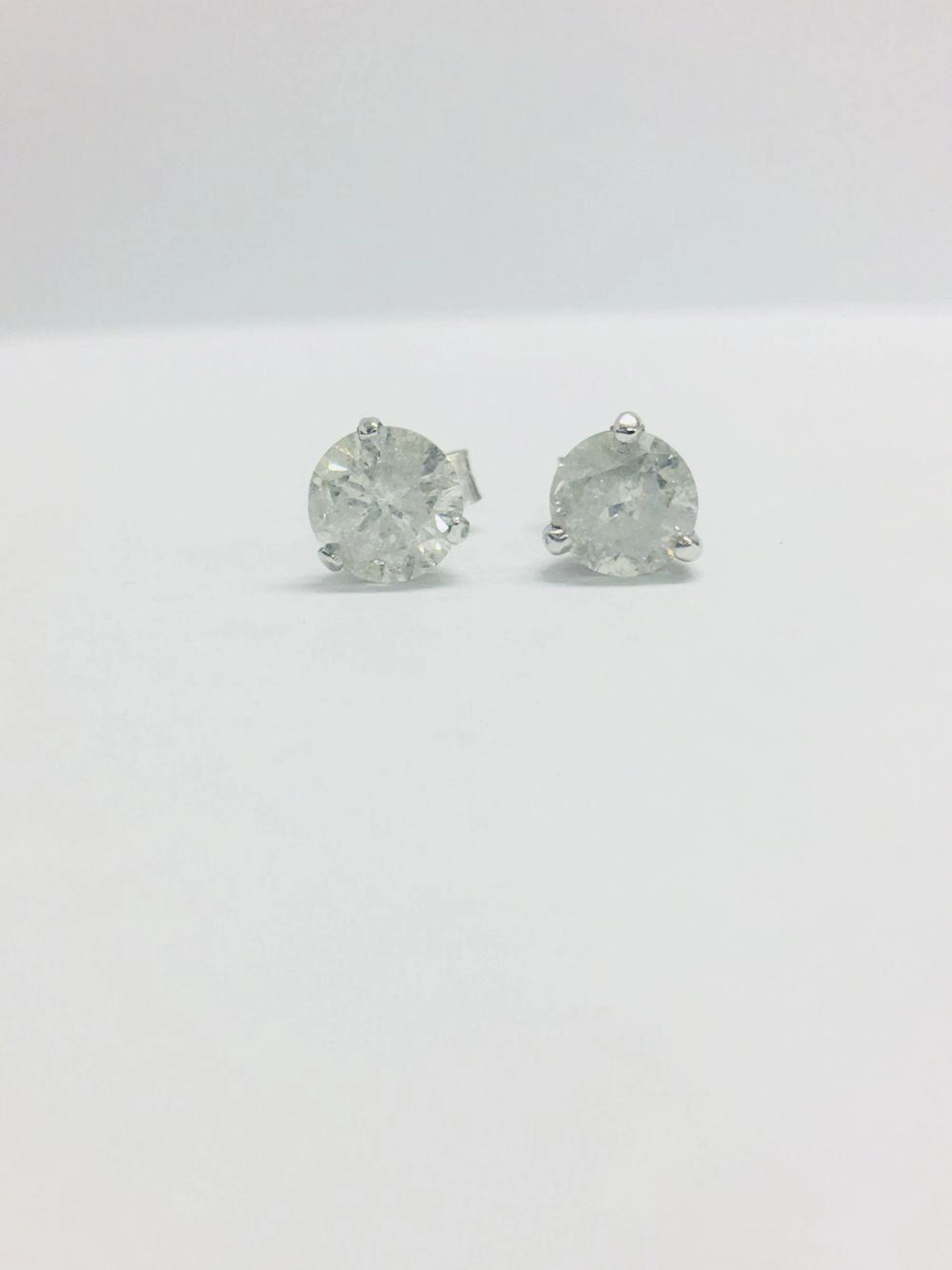 Platinum 2ct diamond earrings