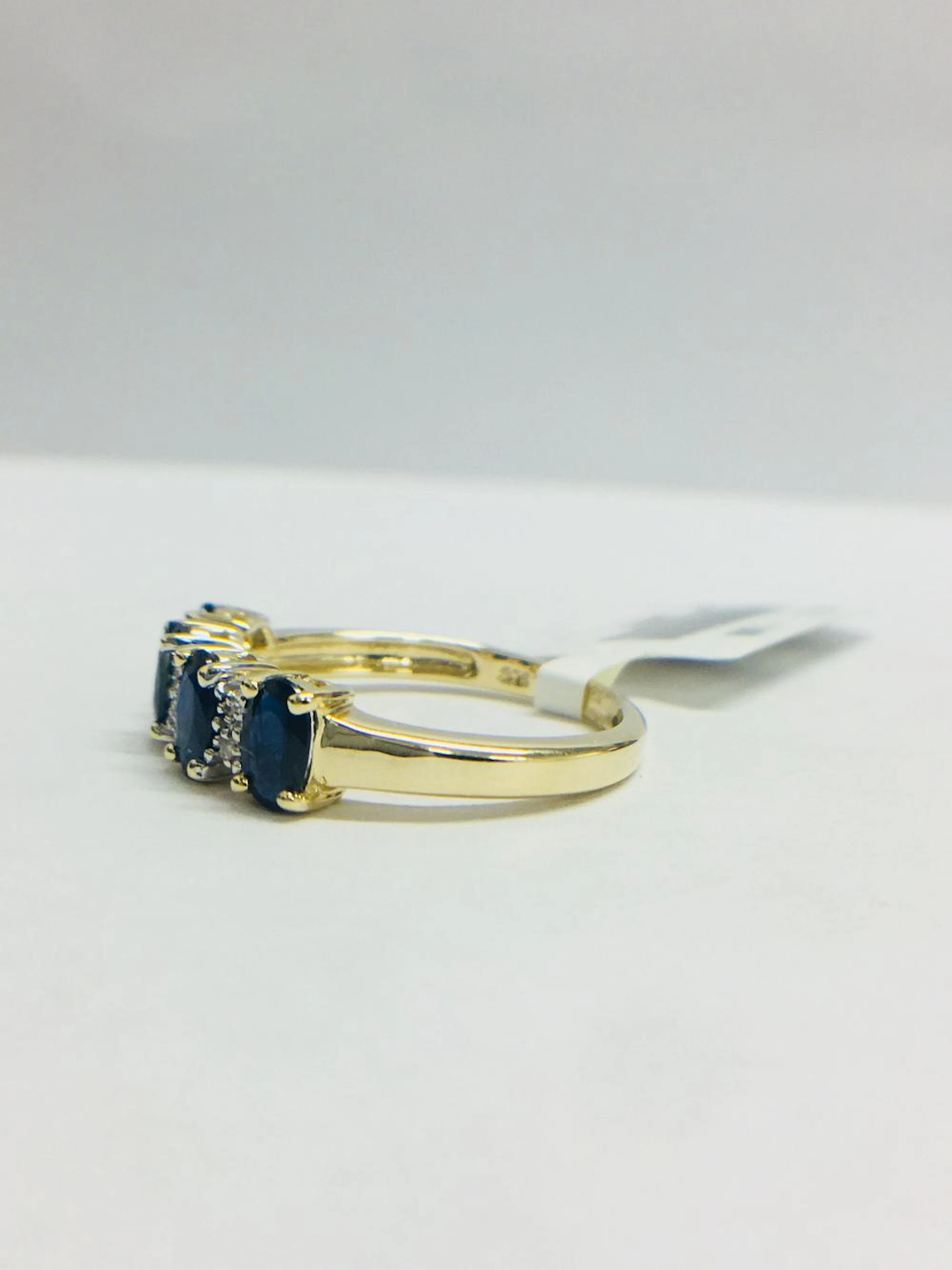 9Ct Yellow Sapphire Diamond Band Ring,