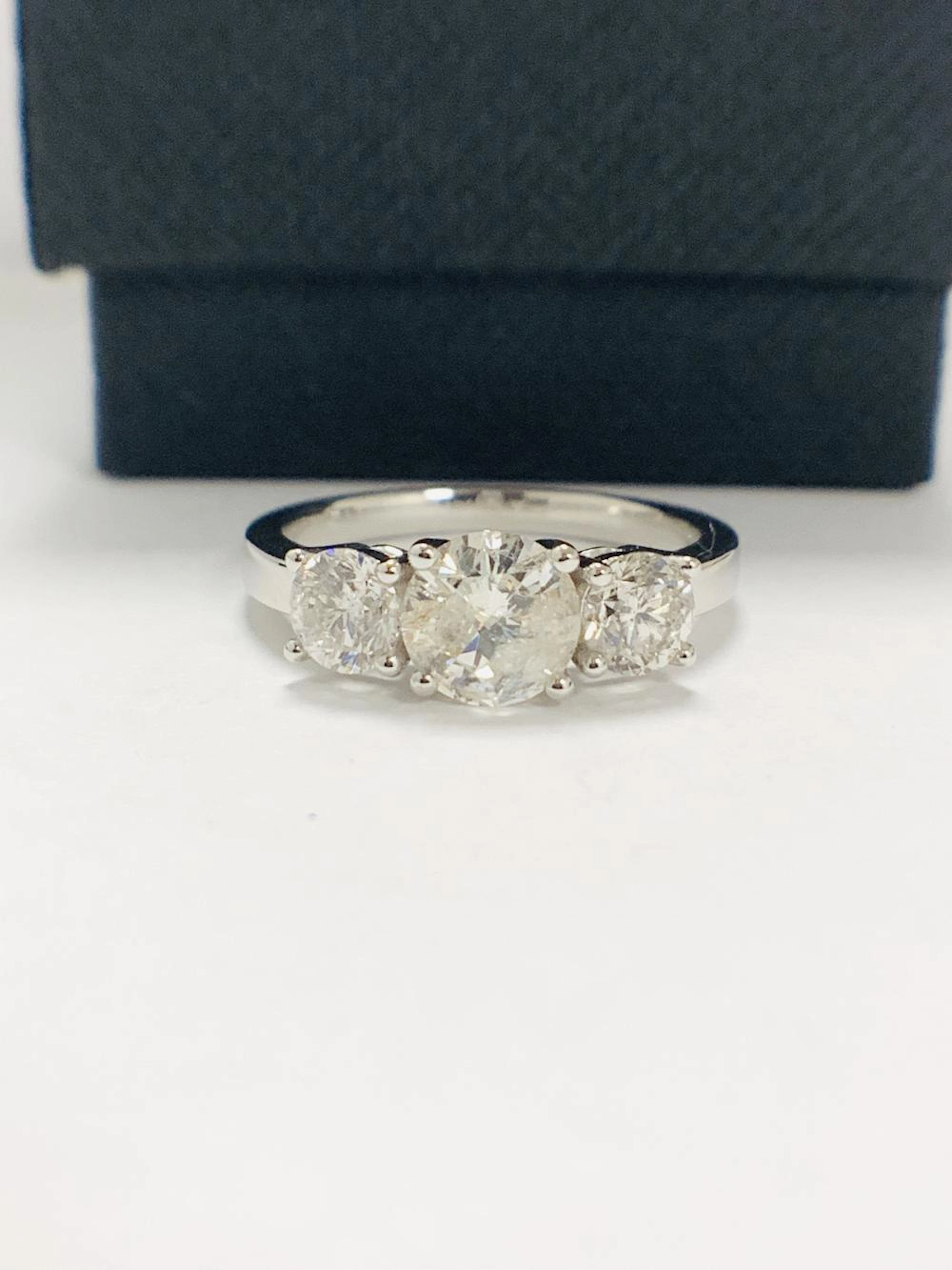 18ct white gold 1.30ct three stone diamond ring