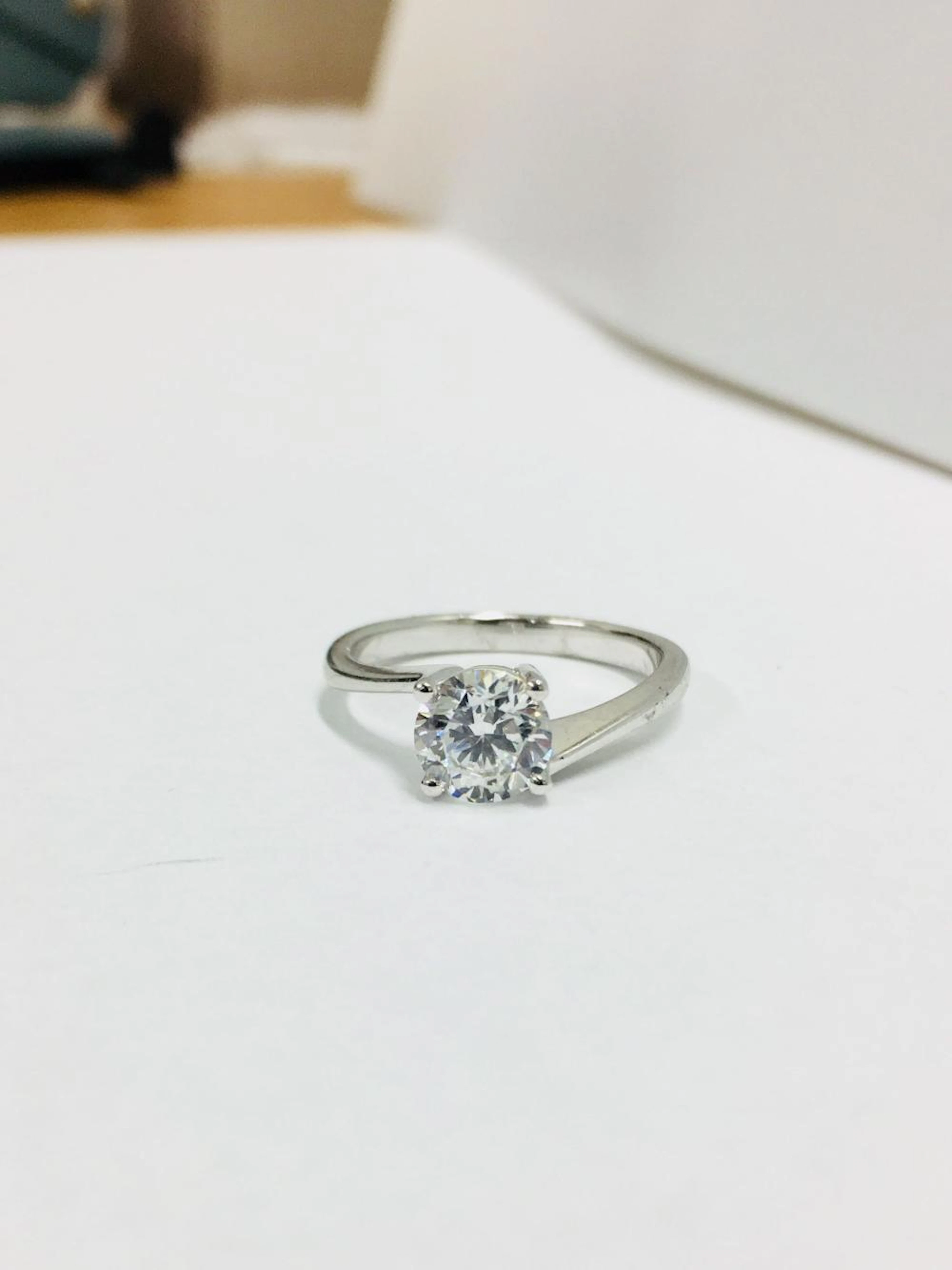 platinum twist solitaire ring,0.50ct brilliant cut...