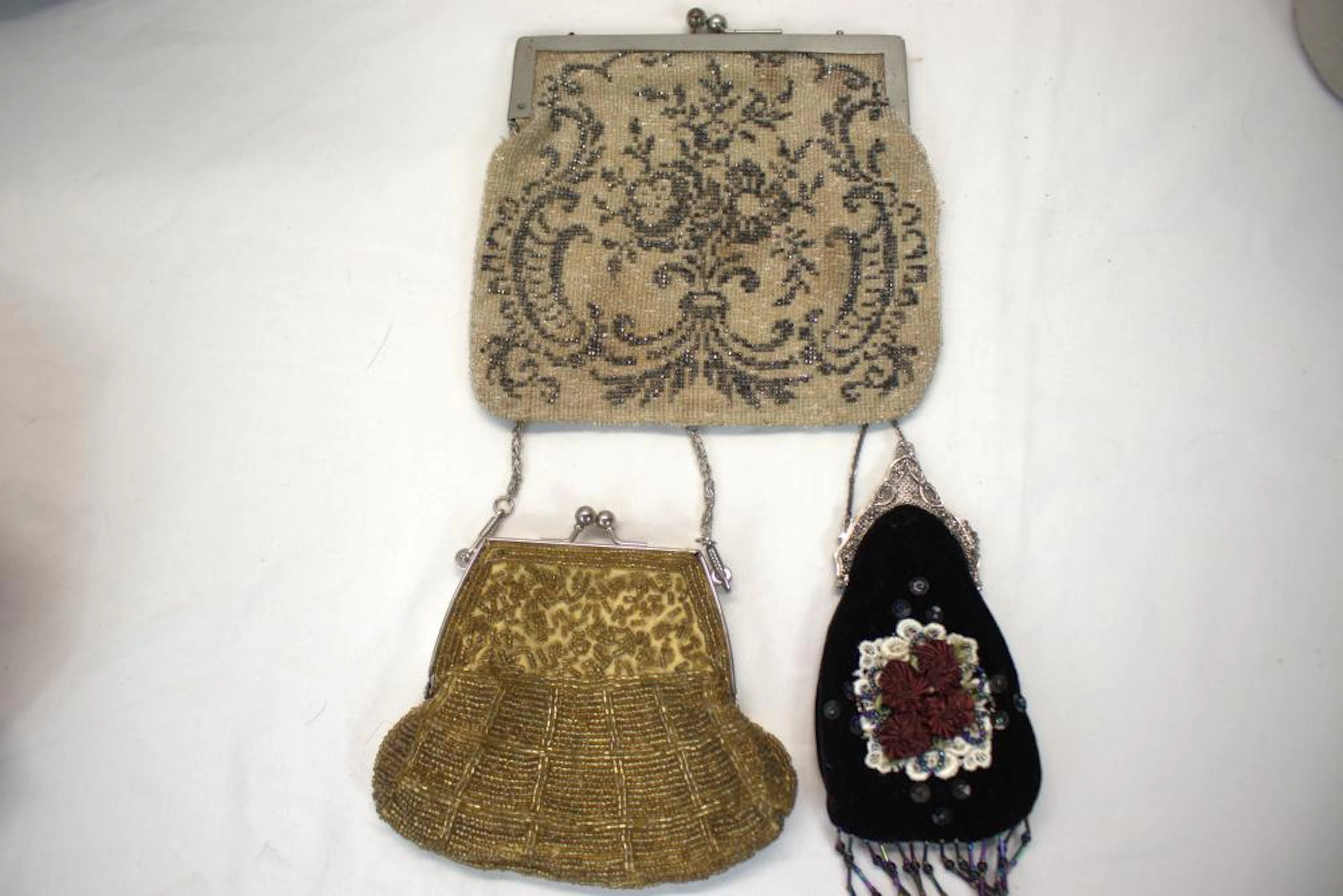 Lot of 3 Vintage Beaded Bags, Bijoux Terner and other