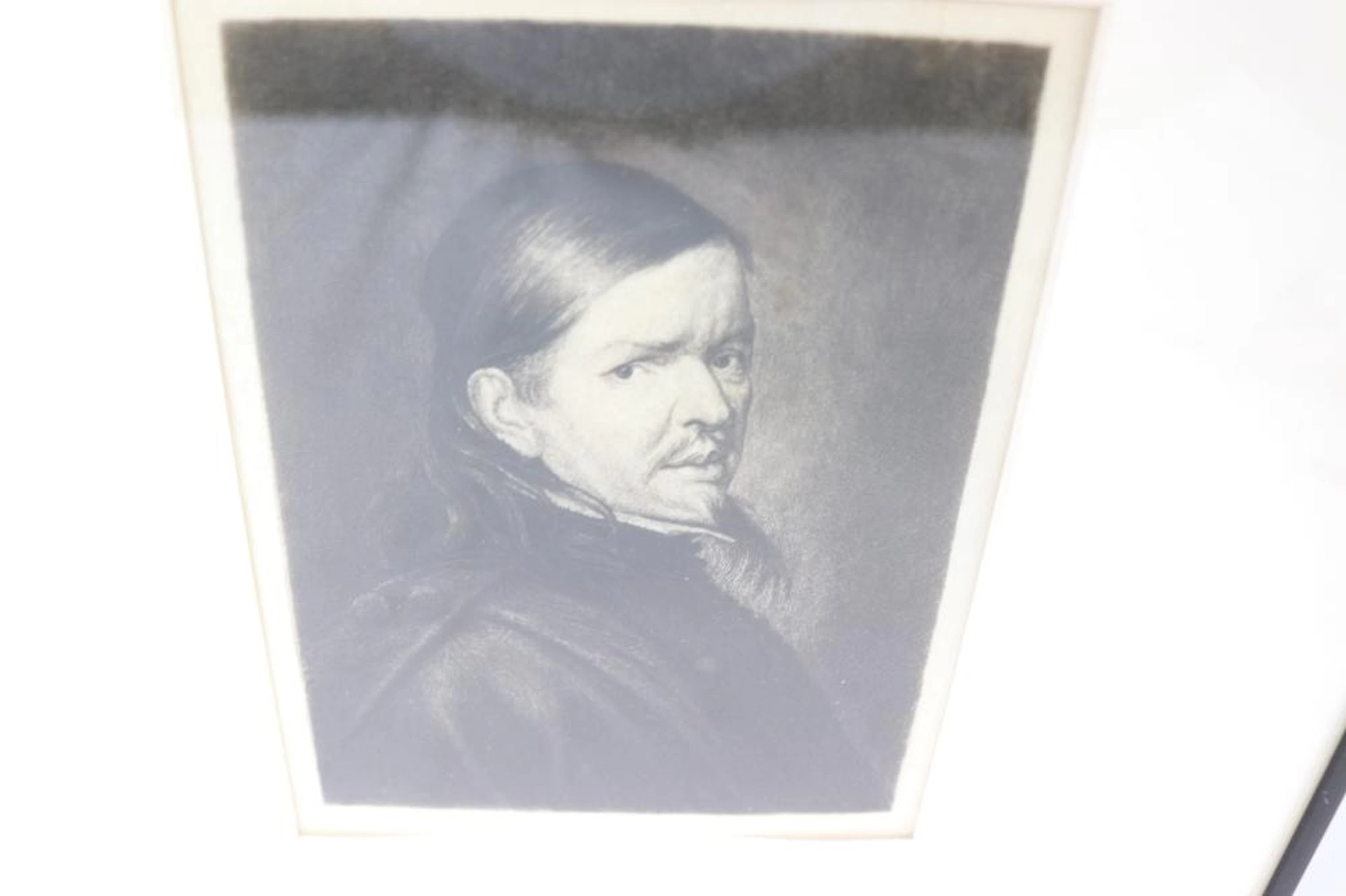 Antique Pencil Signed & Titled Etching by Paul Rajon "Portrait of Murillo"