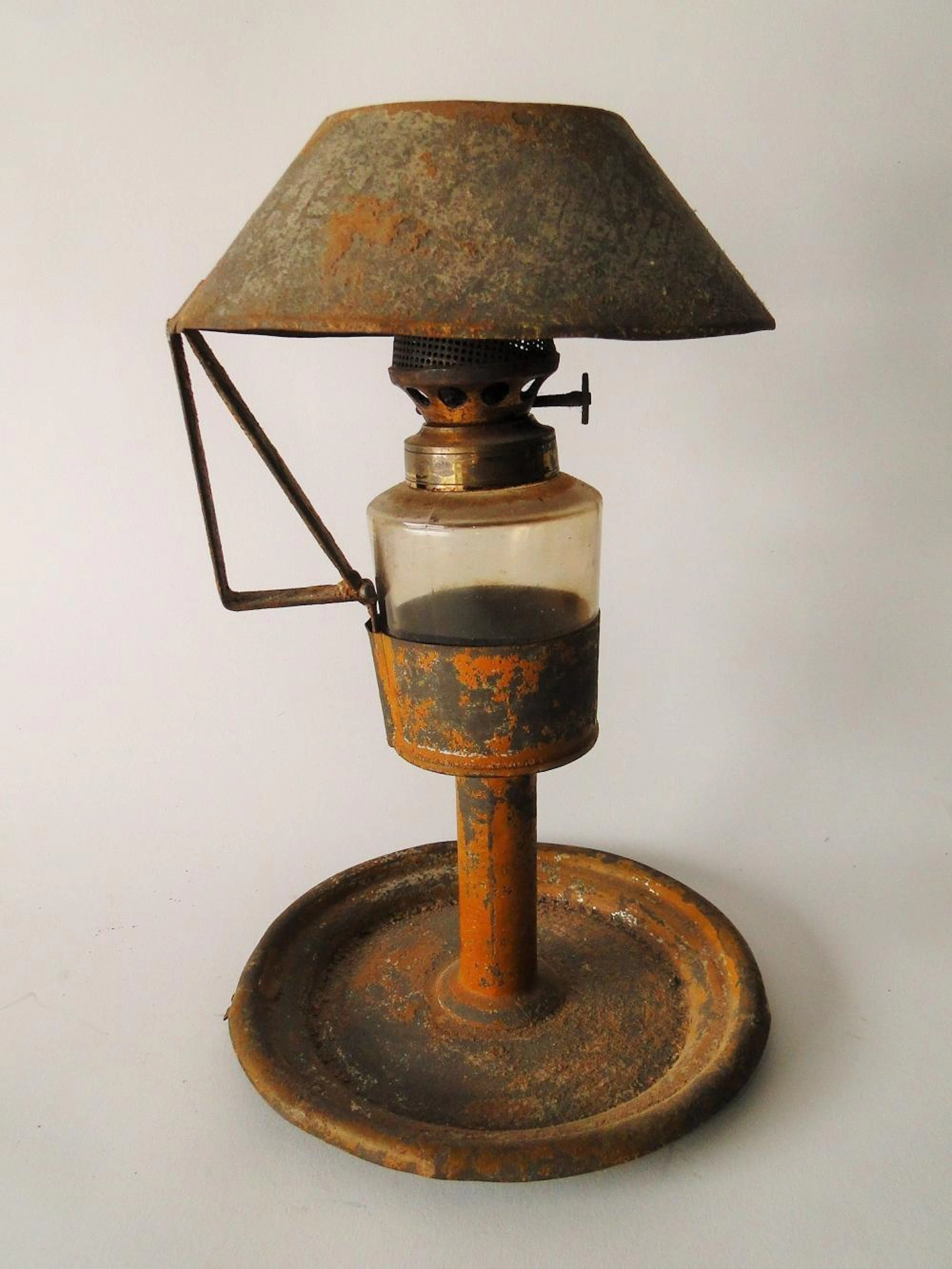EARLY 19TH C MUSTARD PAINTED OIL LANTER