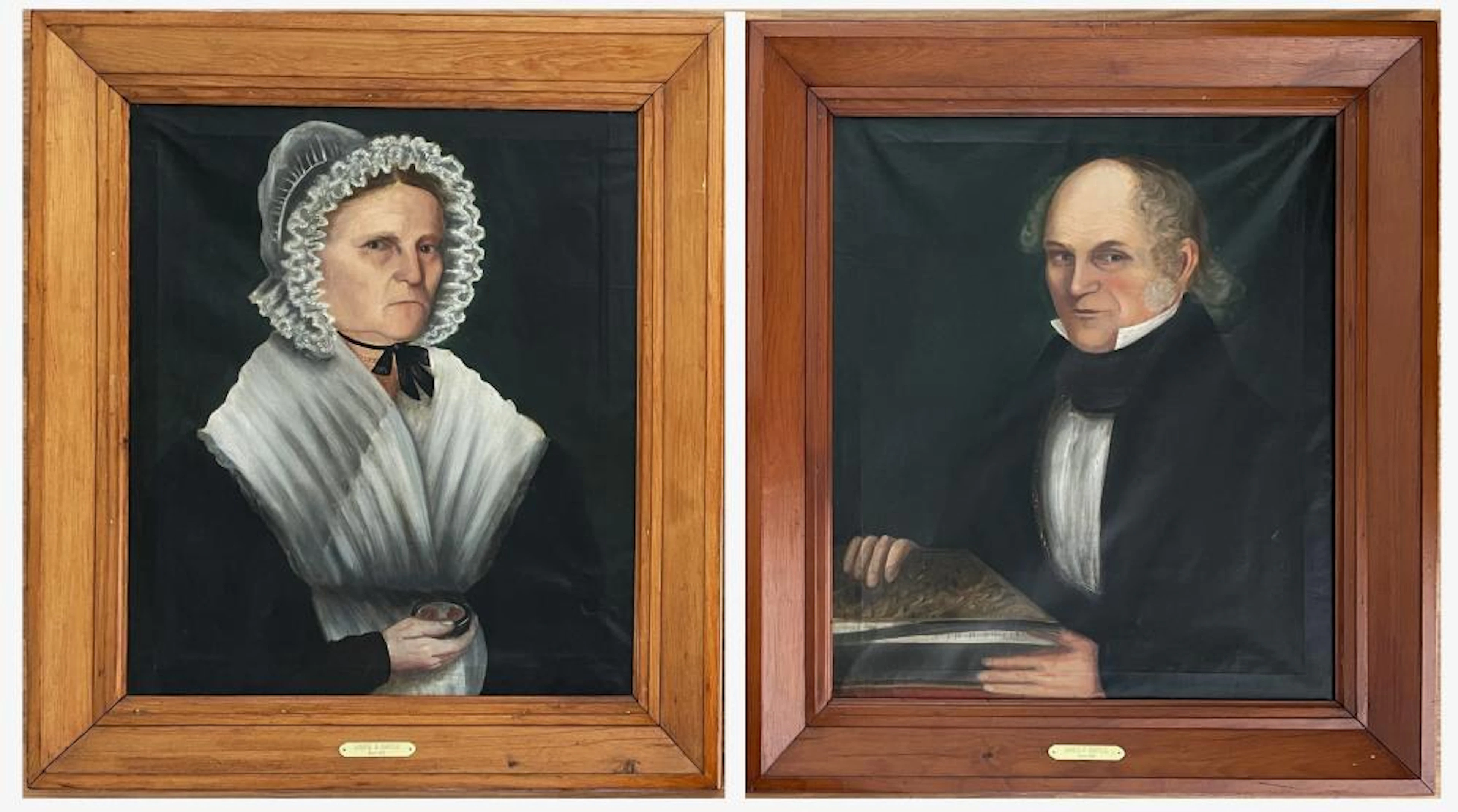 A VERY RARE PAIR OF AMMI PHILLIPS PORTRAITS OF JAMES AND LOUISE BARTLE