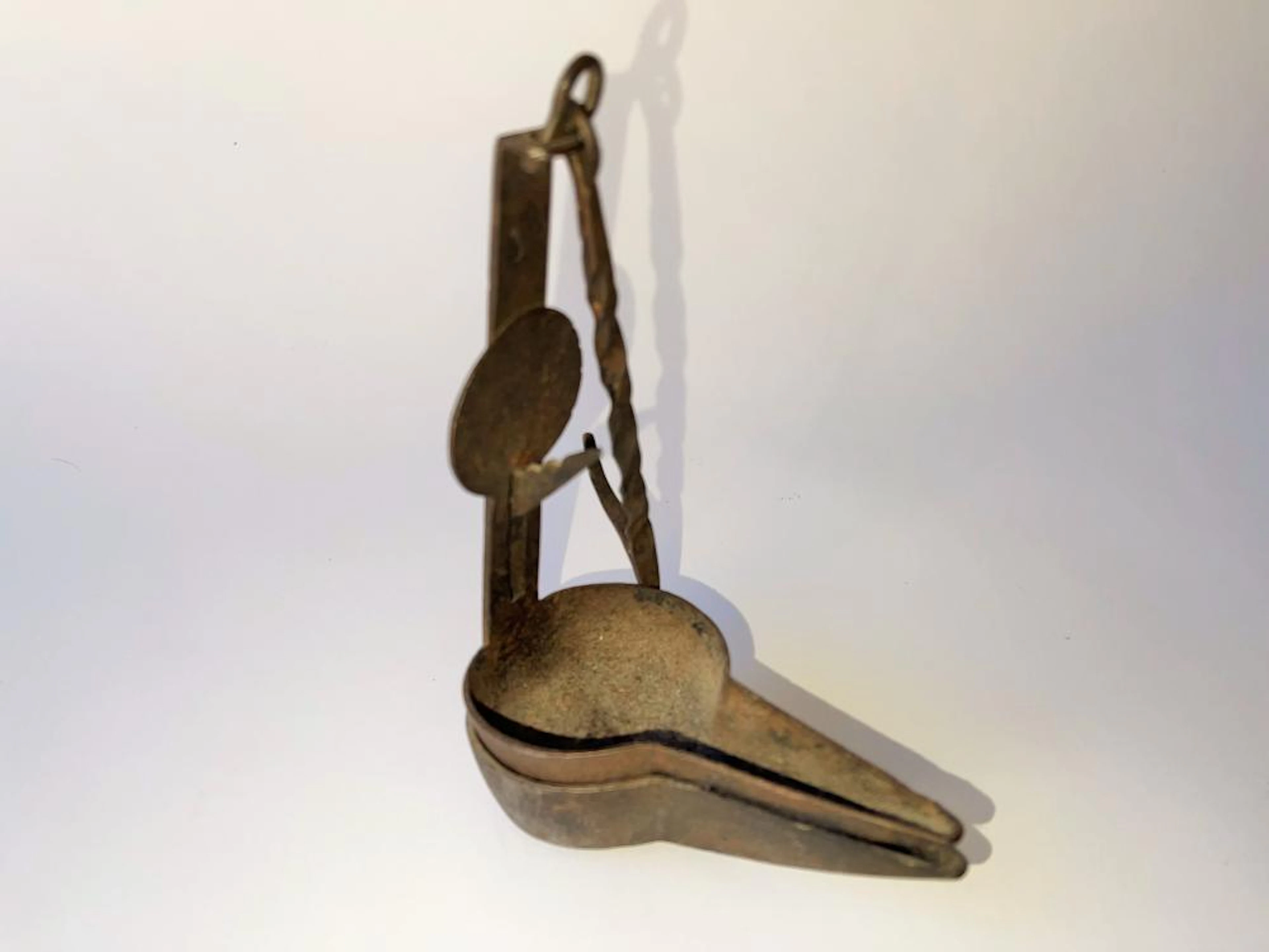 19TH C DOUBLE BURNER BETTY LAMP