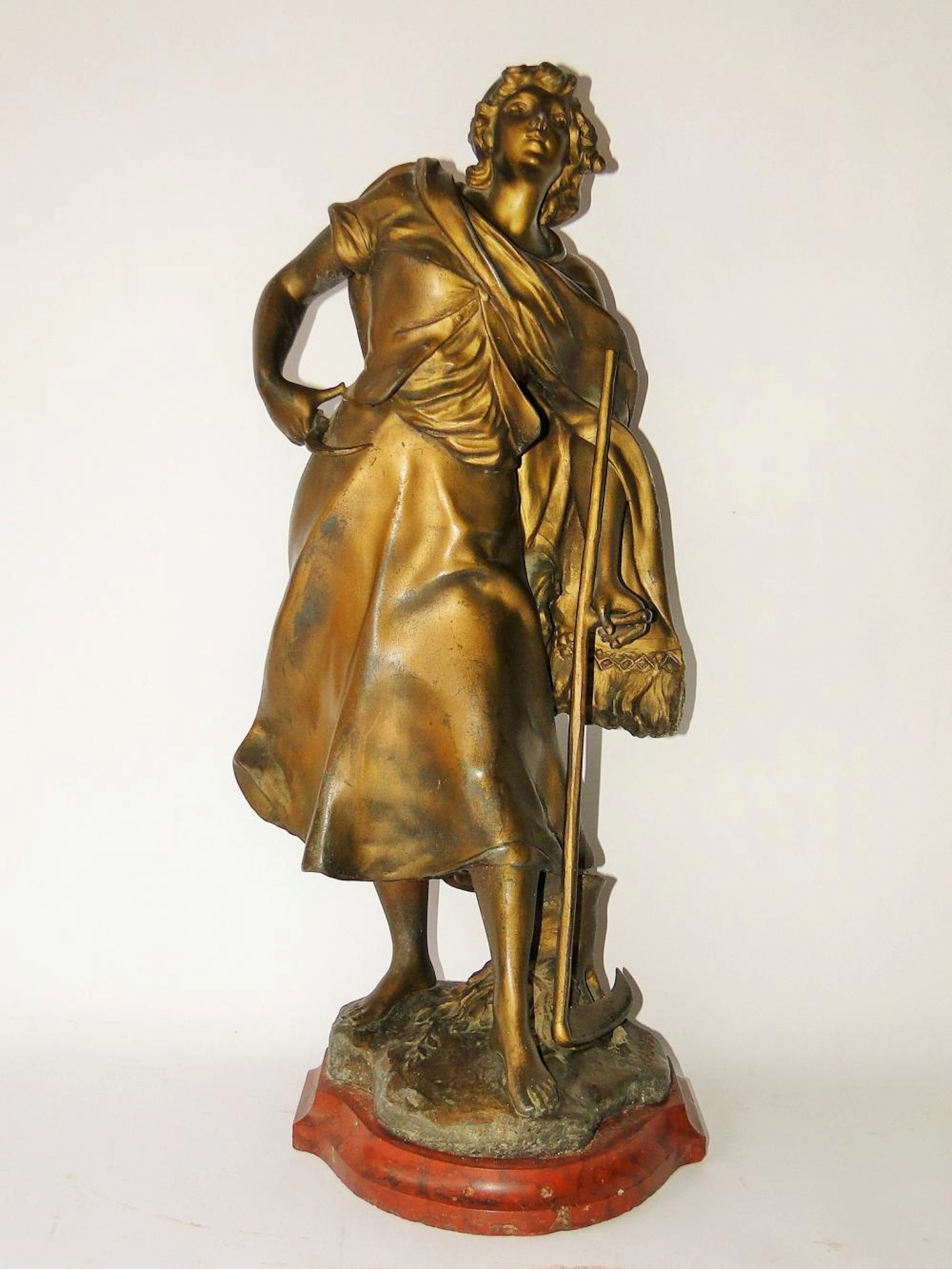 19TH C FRENCH BRONZE PATINATED SPELTER L. MADRASSI