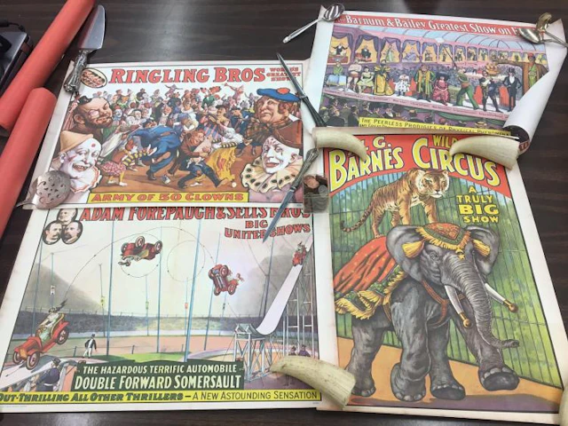 Lot of 3 Sets of 4 New Old Stock 1960;s Circus World Museum Mini Posters