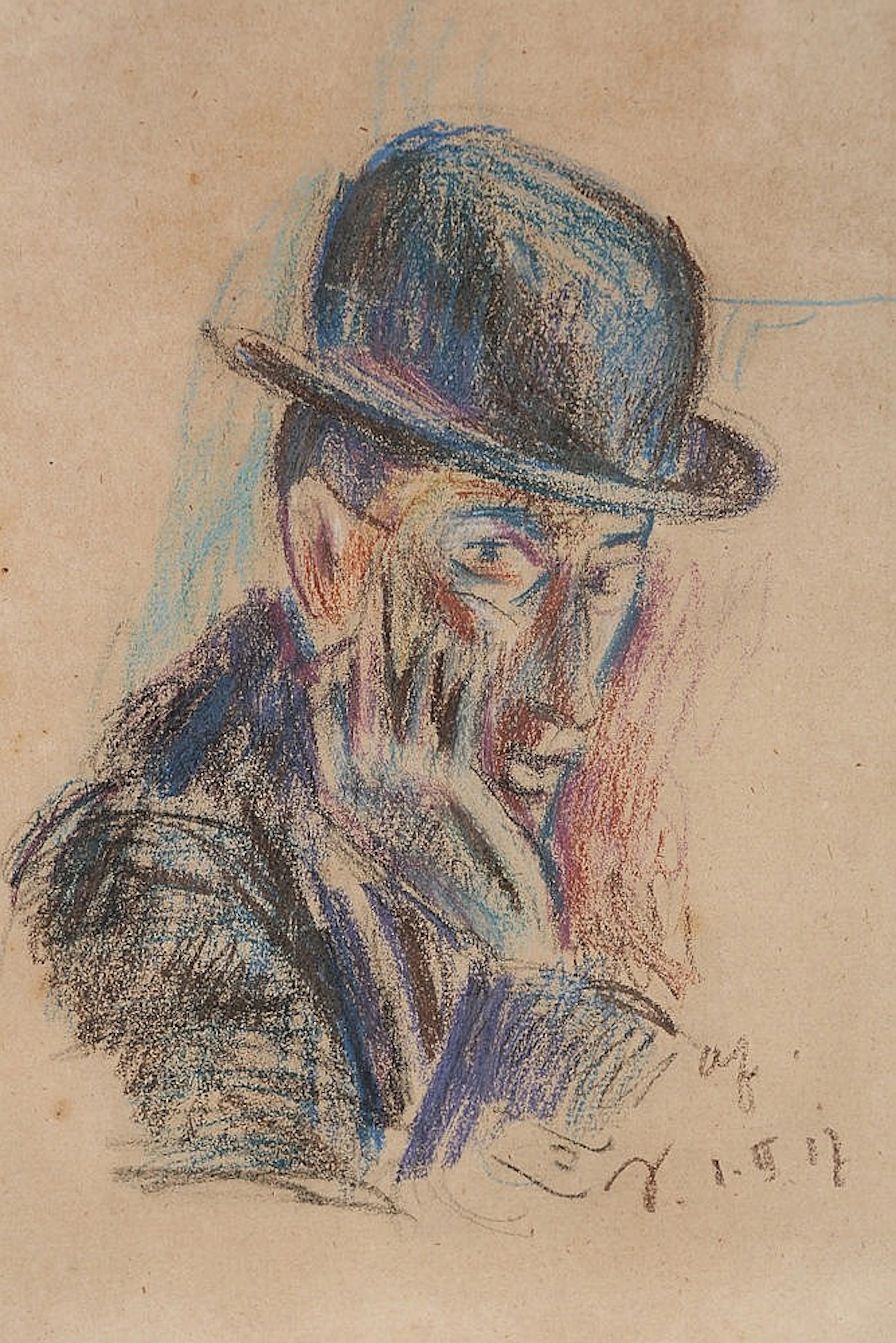 Anton Faistauer (1887-1930), Self portrait wearing
