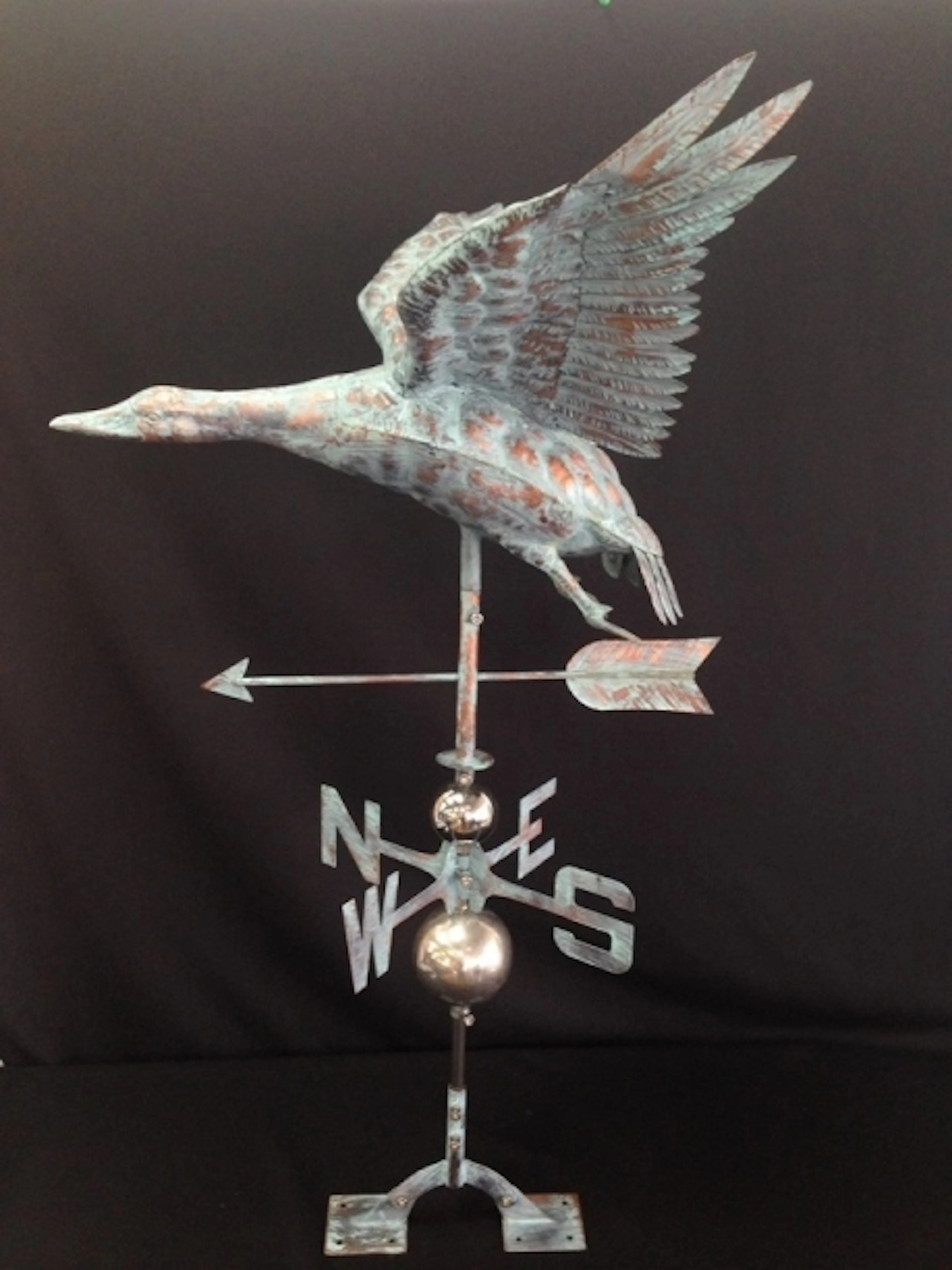 'Flying Goose' Weathervane w/Patina Copper Finish.