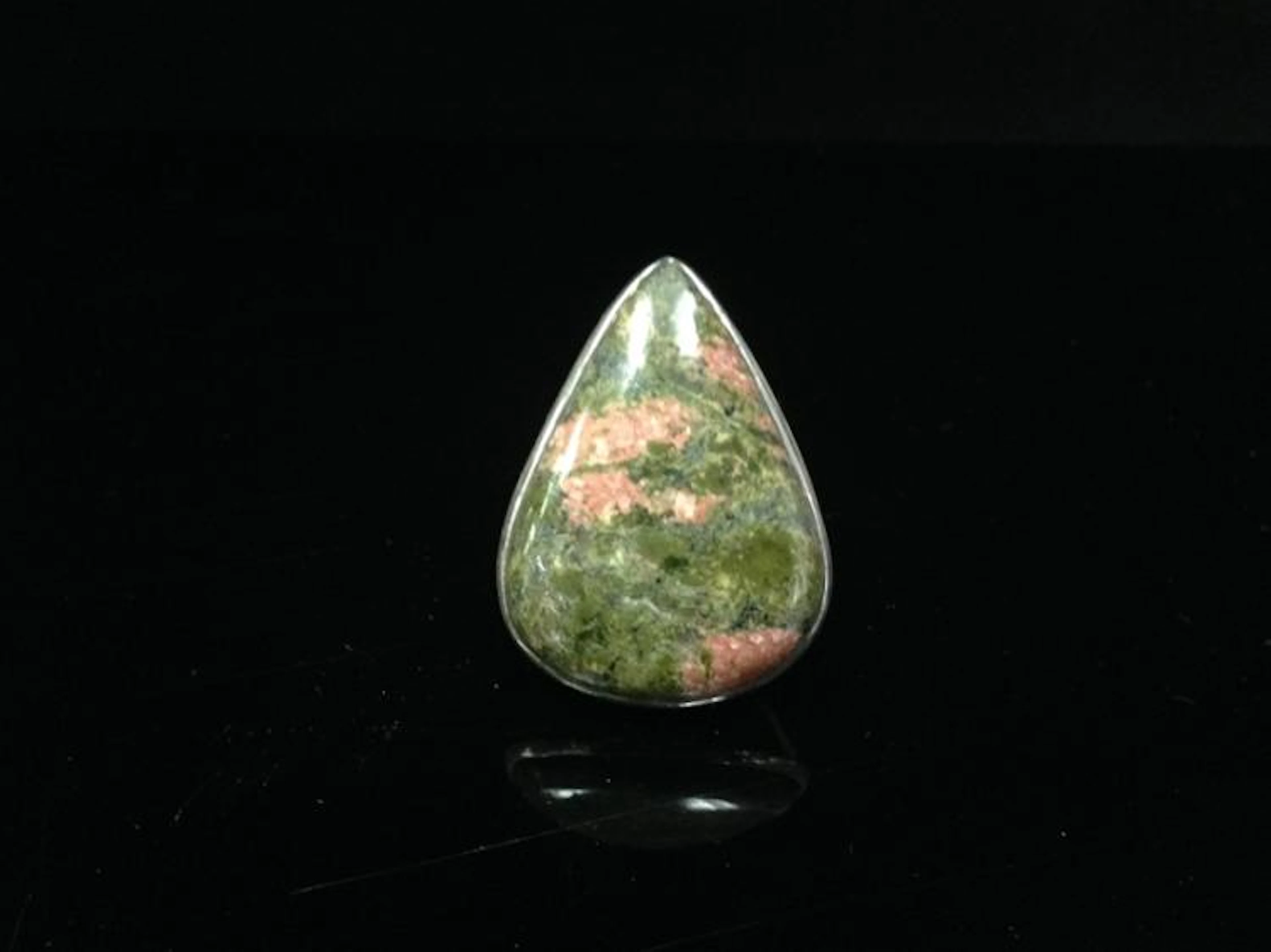 Vintage Sterling Unakite Ring.