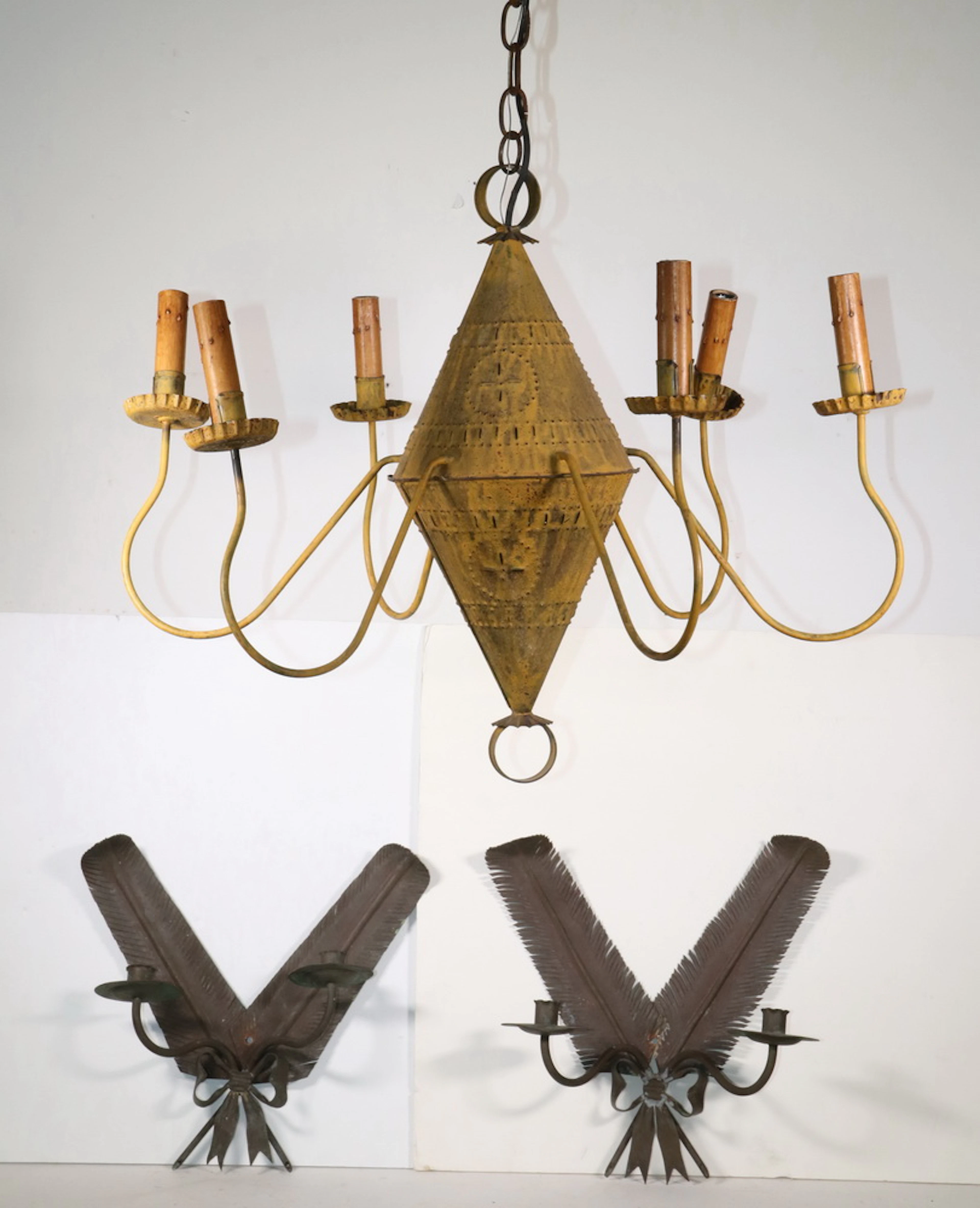 TIN CHANDELIER & PR SCONCES