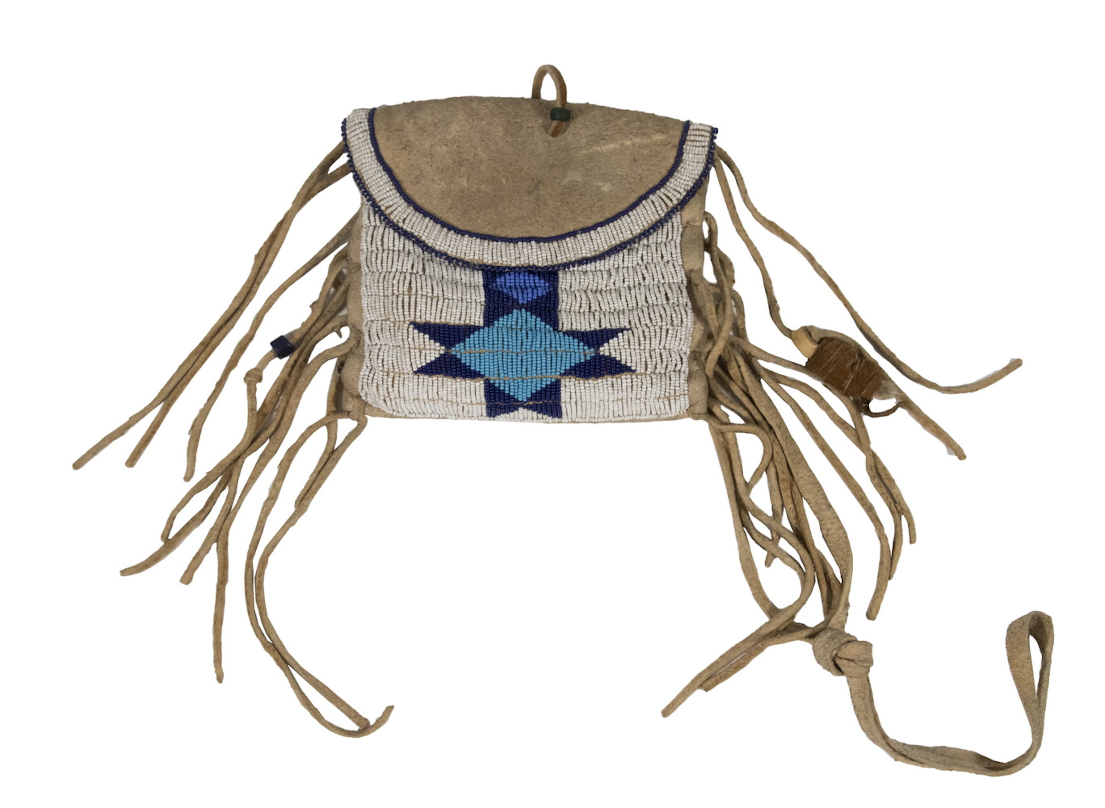 EARLY 20TH C. SIOUX FRINGED AND BEADED MEDICINE BAG