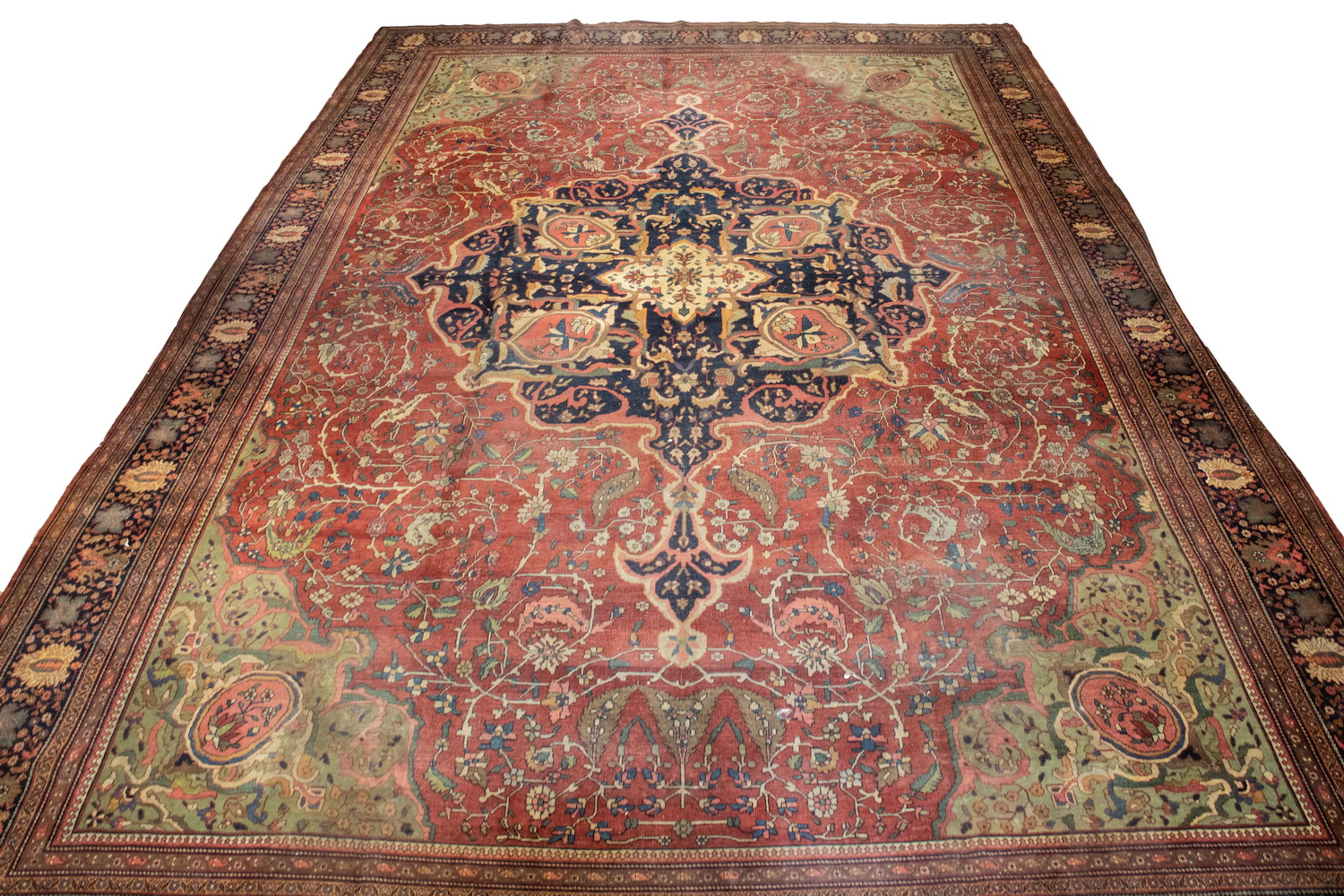 19TH C. PERSIAN FARAHAN RUG 11'-3" X 17'-0"