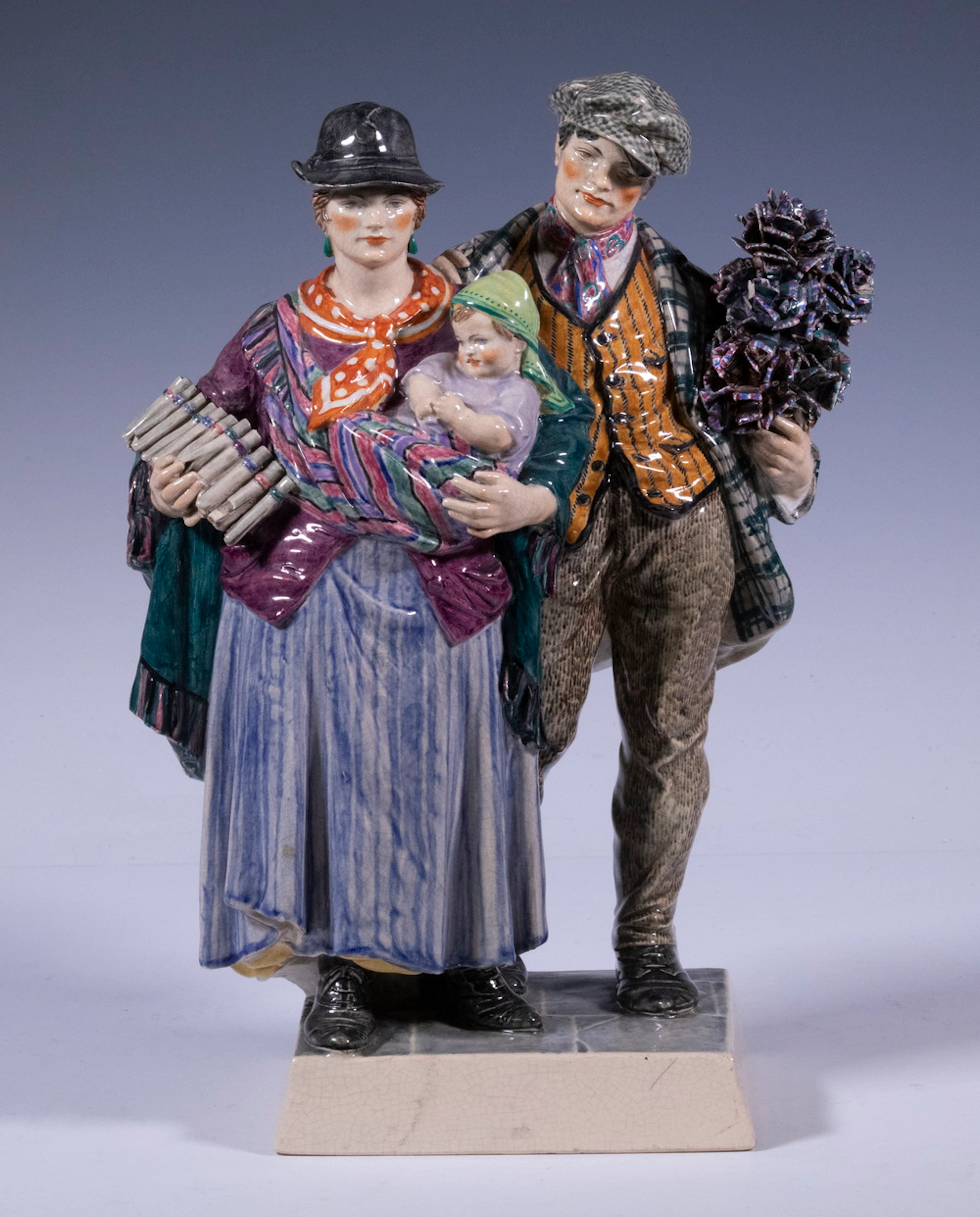CHARLES VYSE (UK, 1882-1971) CHELSEA POTTERY FIGURAL GROUP