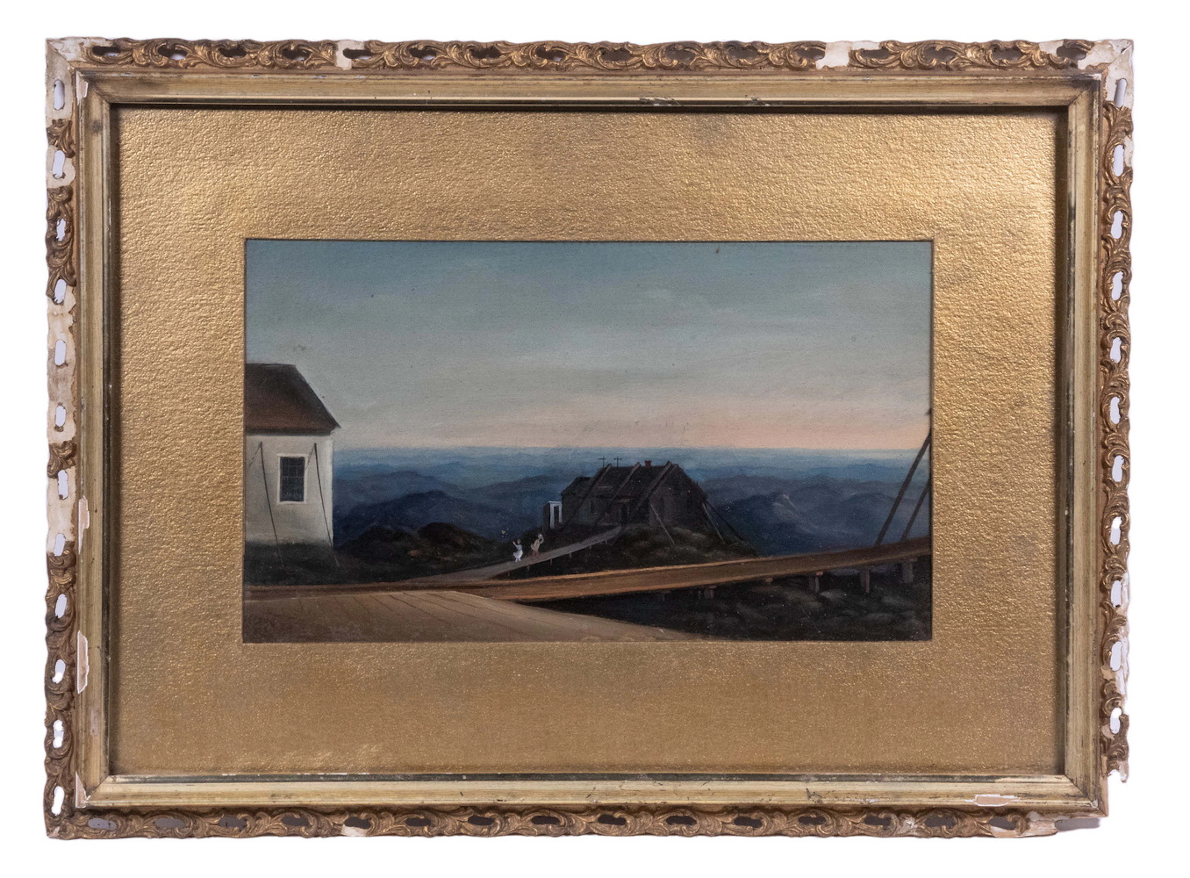 19TH C. VIEW OF BUILDINGS AT PEAK OF MOUNT WASHINGTON, 1881