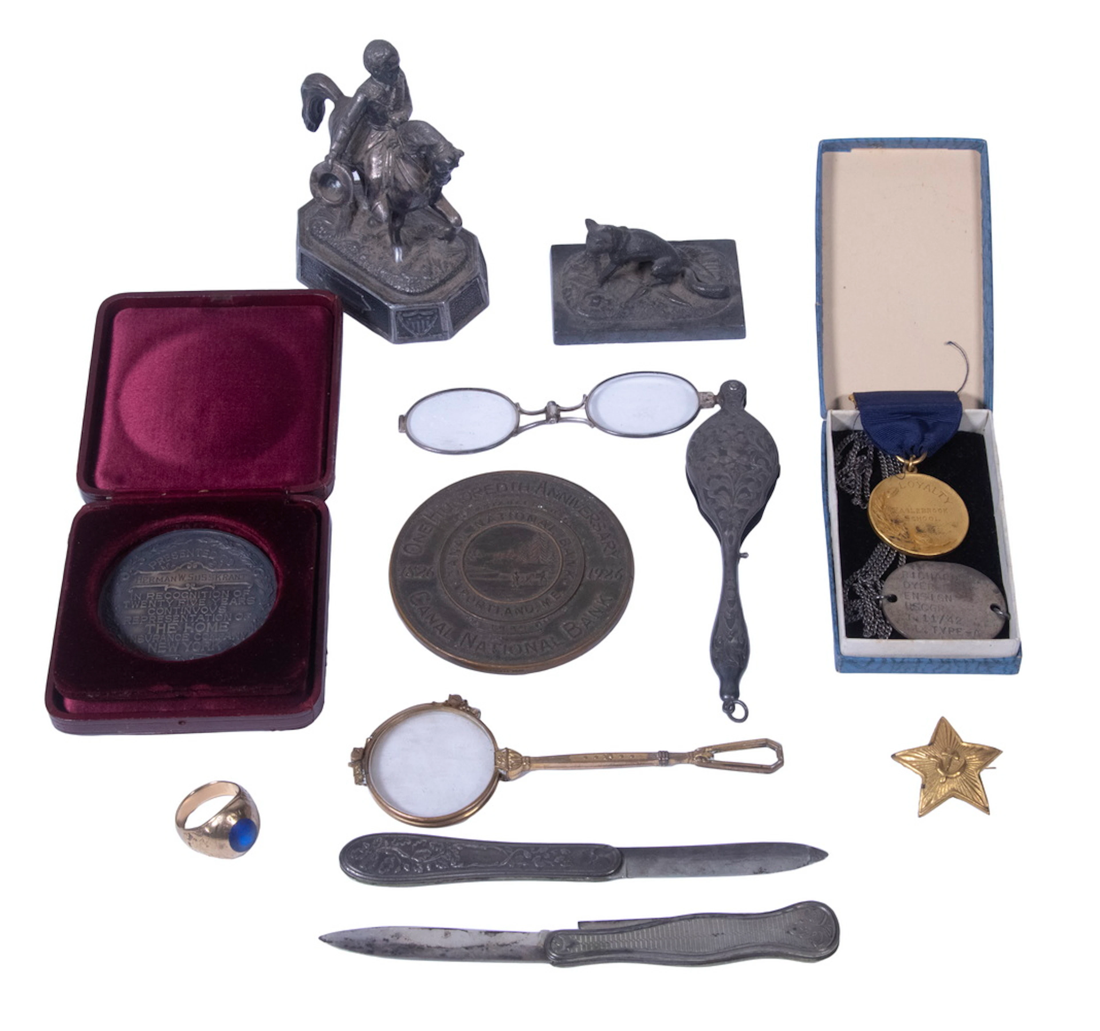 ASSORTED MEDAL & SILVER LOT