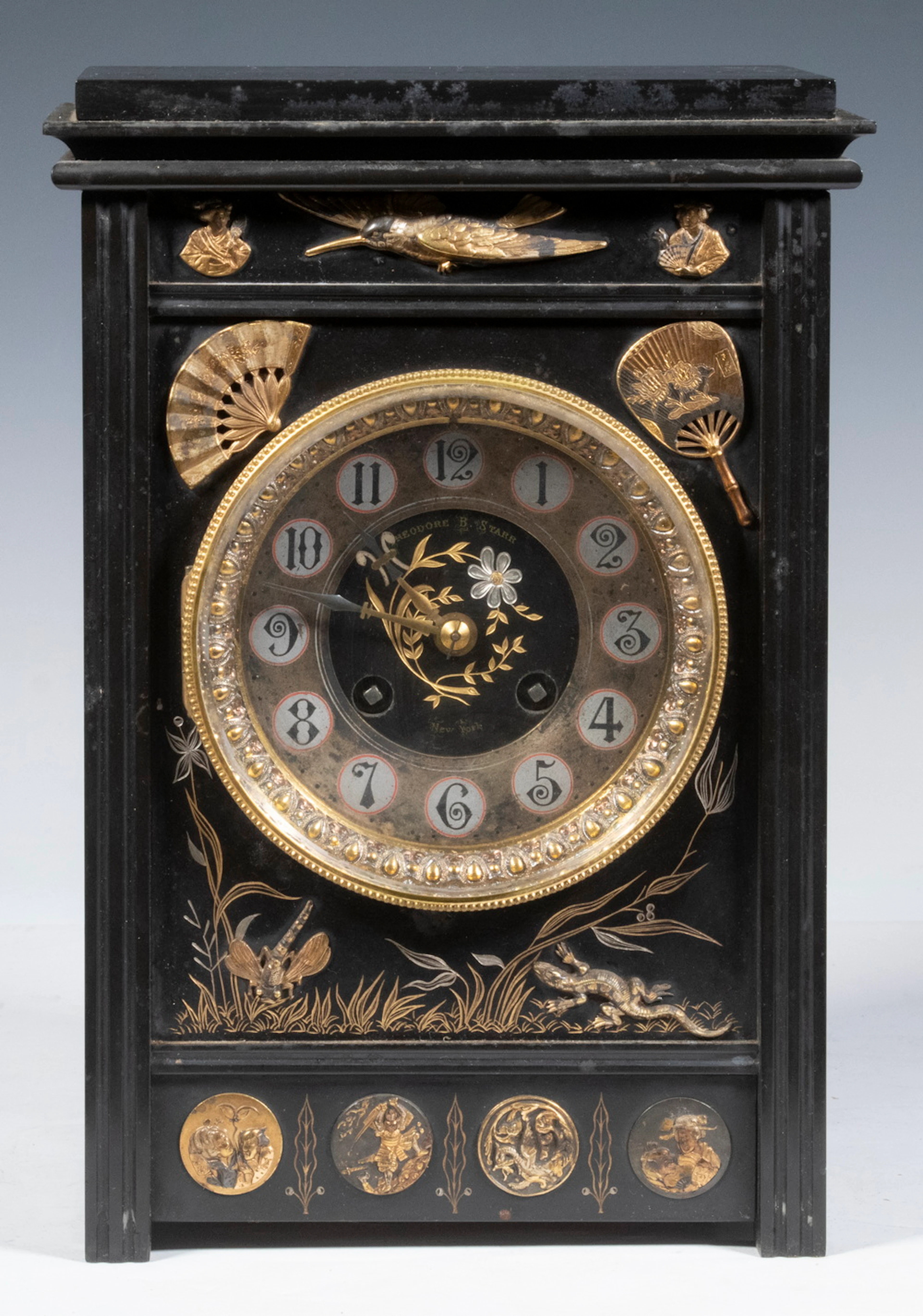 ETIENNE MAXANT ART NOUVEAU SLATE MANTEL CLOCK