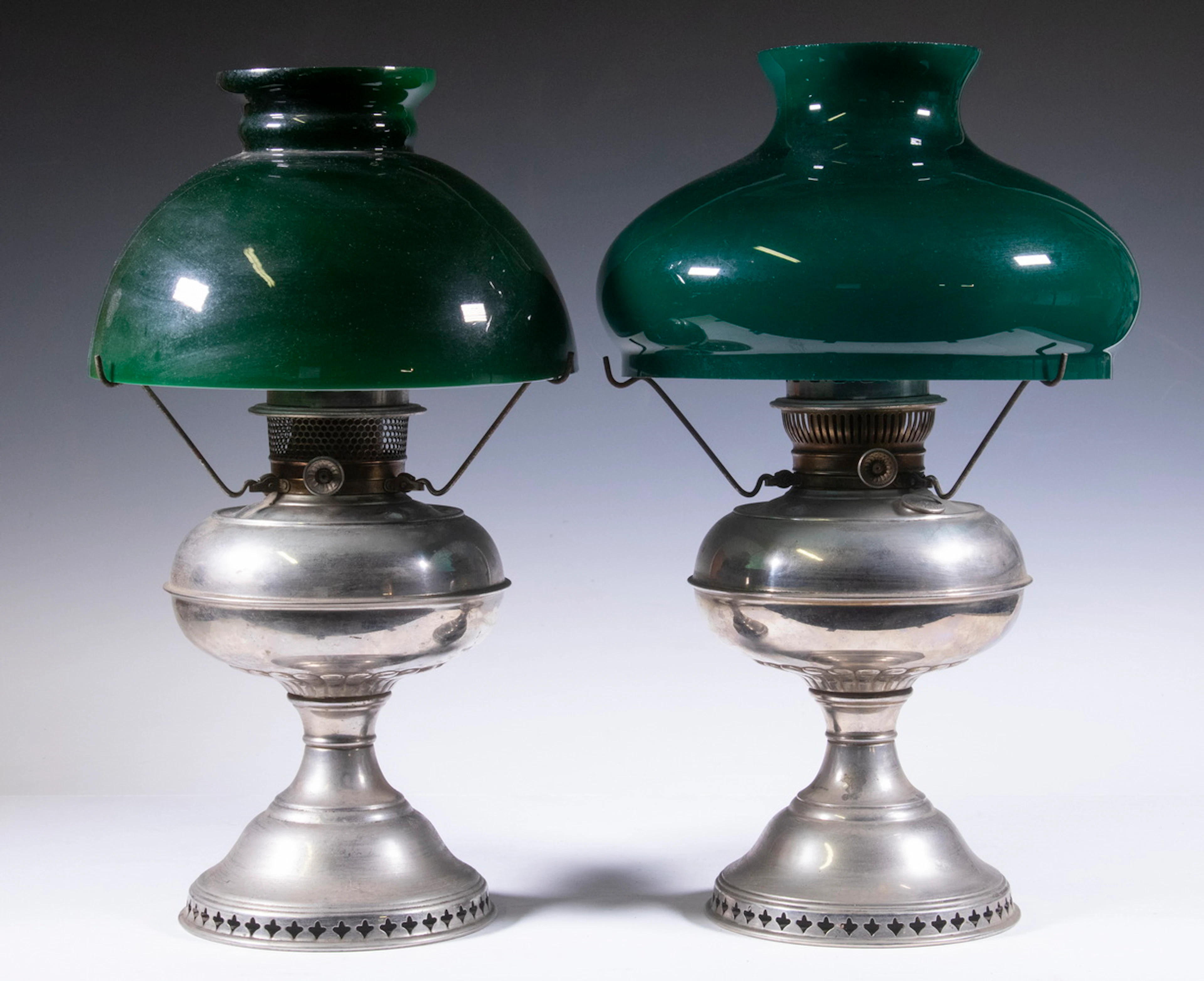 RAYO LAMPS WITH CASED GLASS SHADES