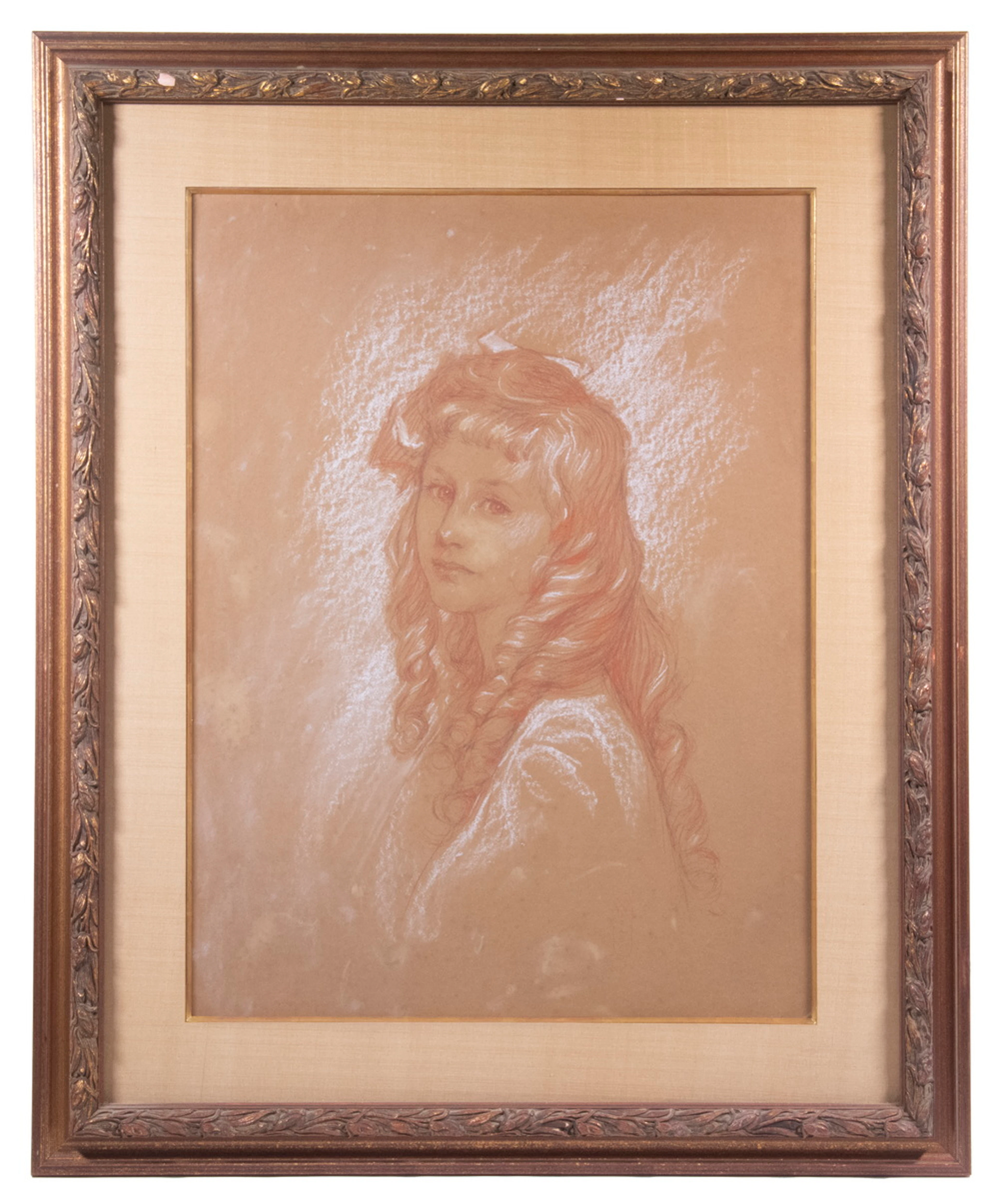 PORTRAIT OF A YOUNG GIRL EN CHIAROSCURO SANGUINE, CA. 1910