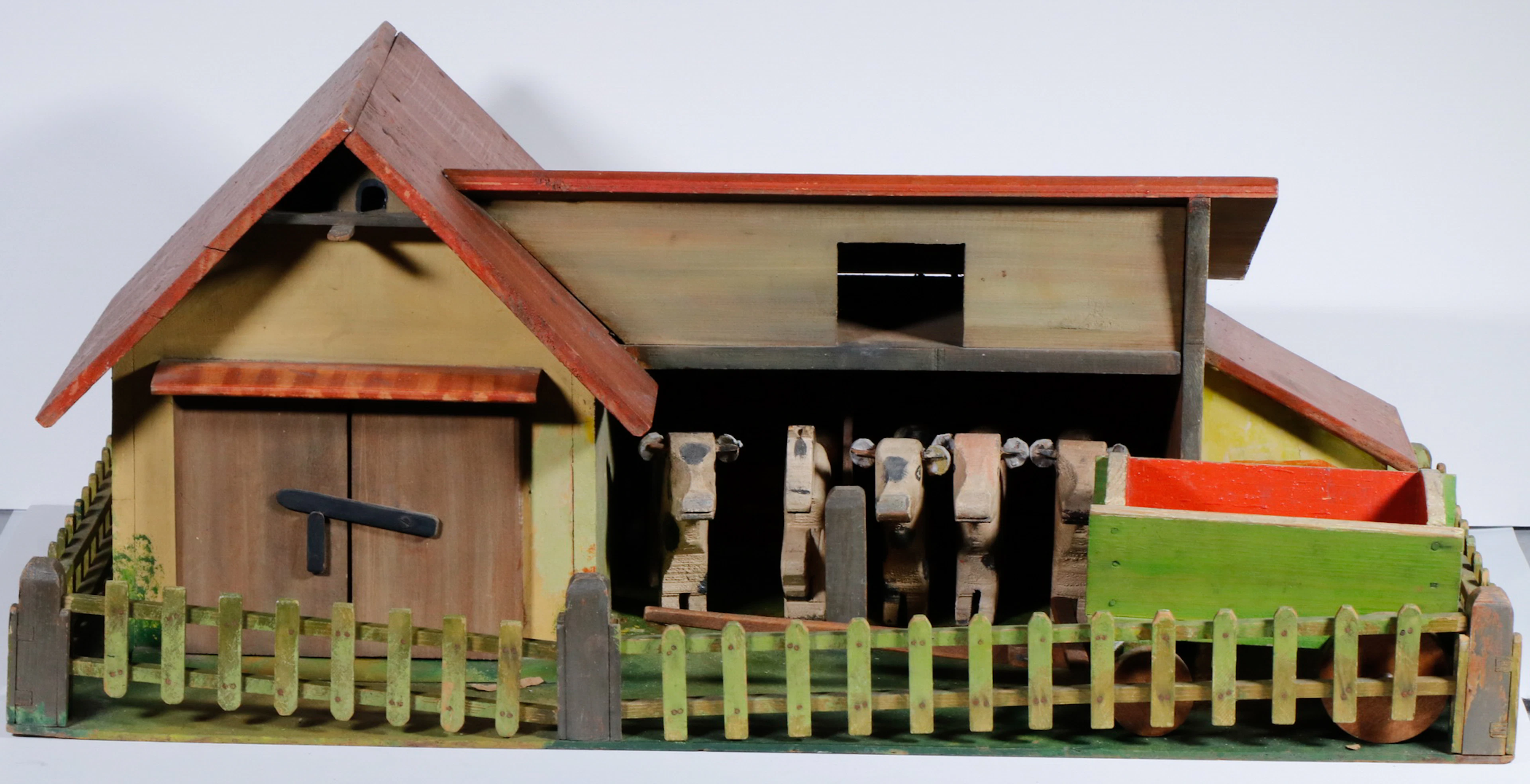 HANDMADE FOLK ART PAINTED WOOD CHILD'S TOY