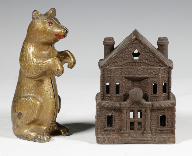 (2) 19TH C. CAST IRON TOY BANKS