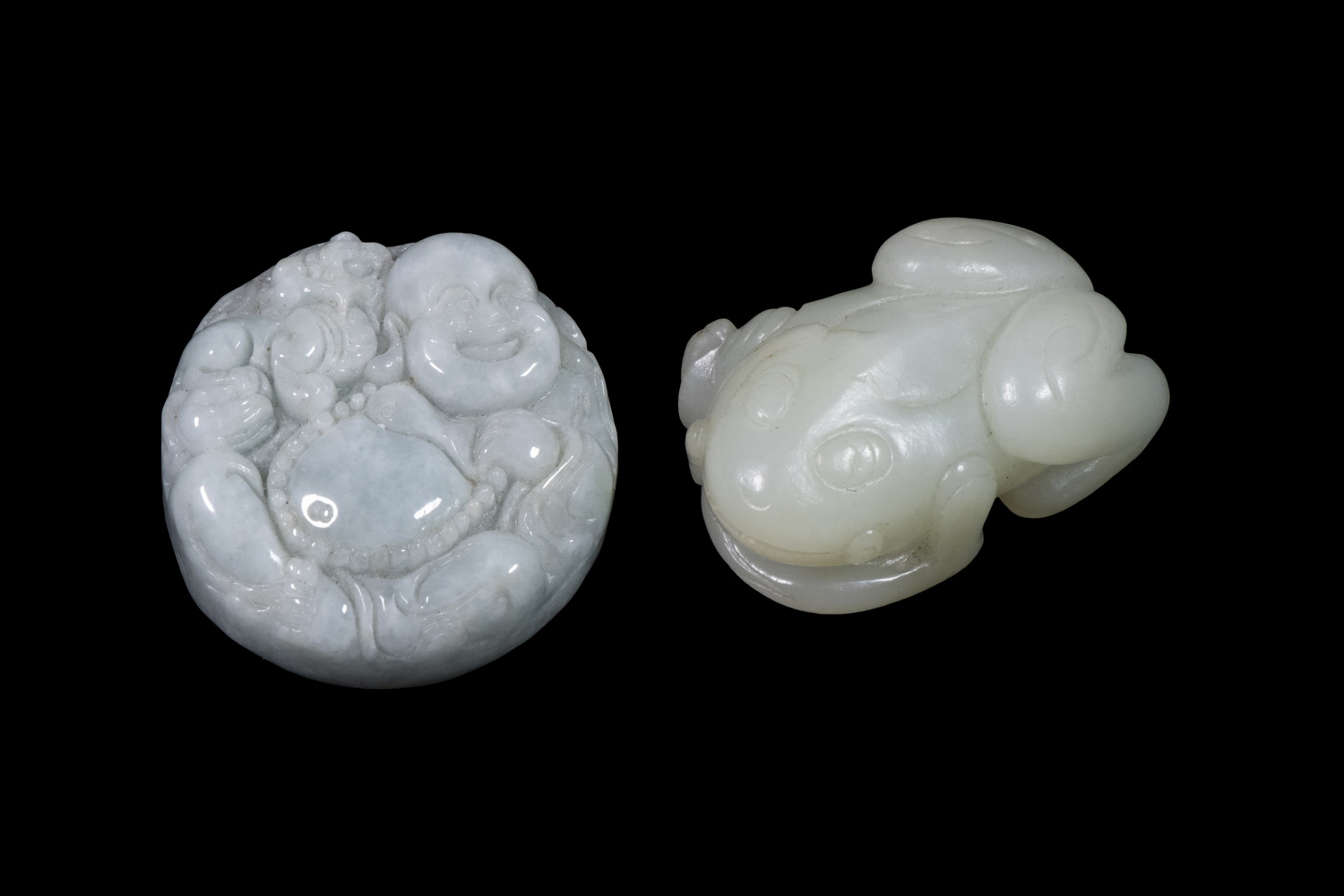 CHINESE CARVED JADE FIGURES