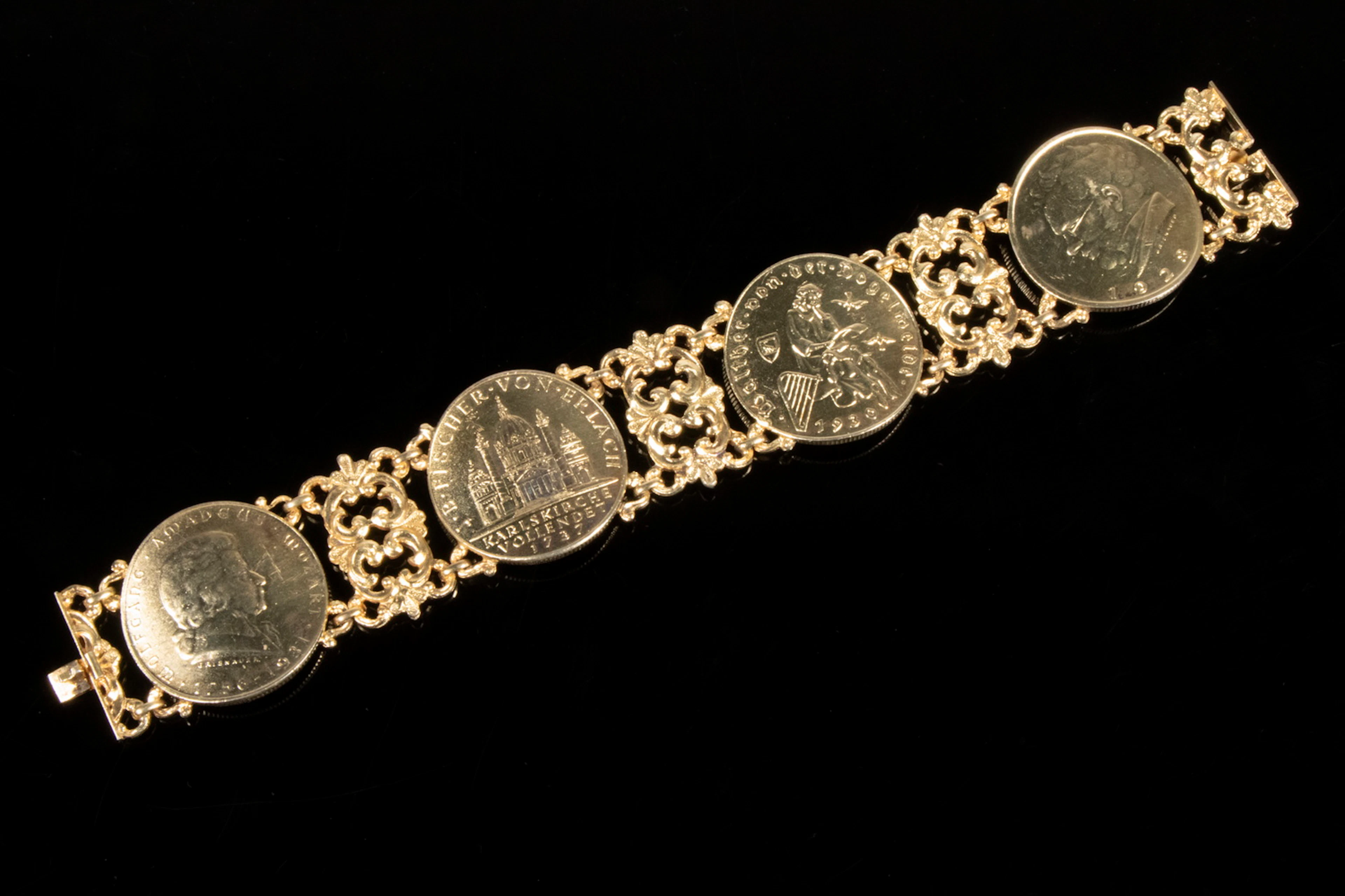 GILDED SILVER COIN BRACELET