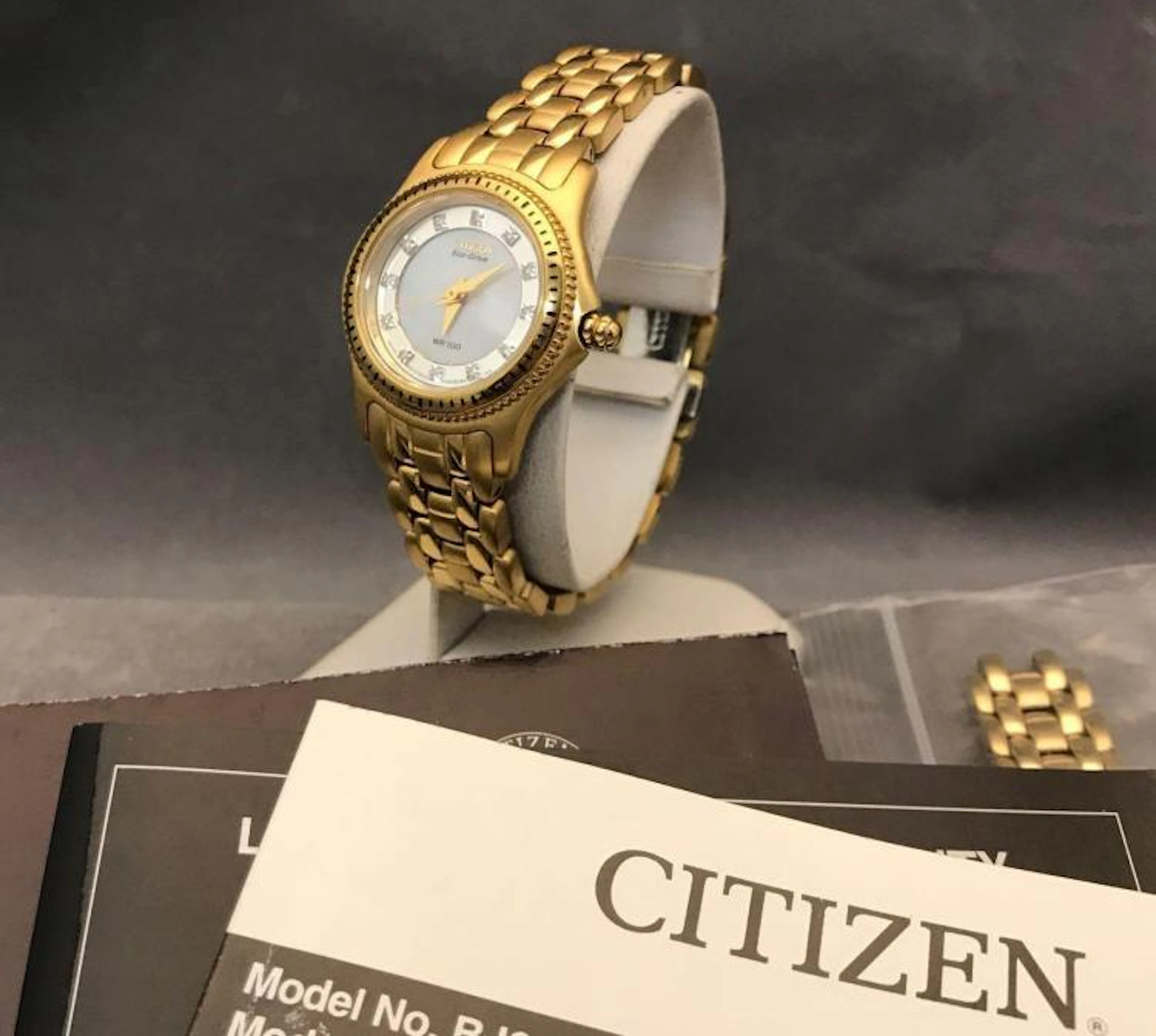 Ladies Citizen Echo Drive goldtone watch with diamonds