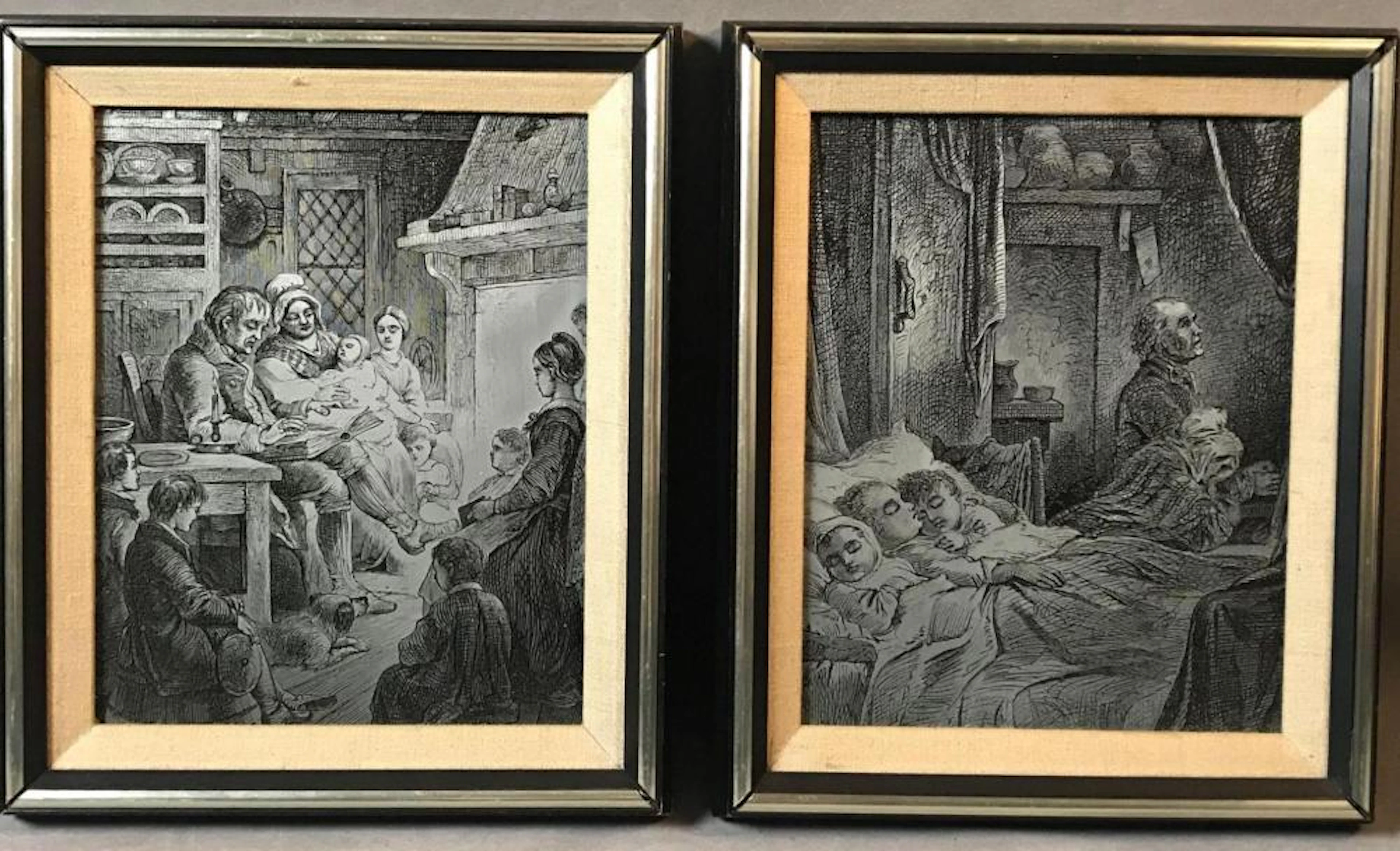 Pair of woodcut reproduction Etchings on 16 gauge zinc