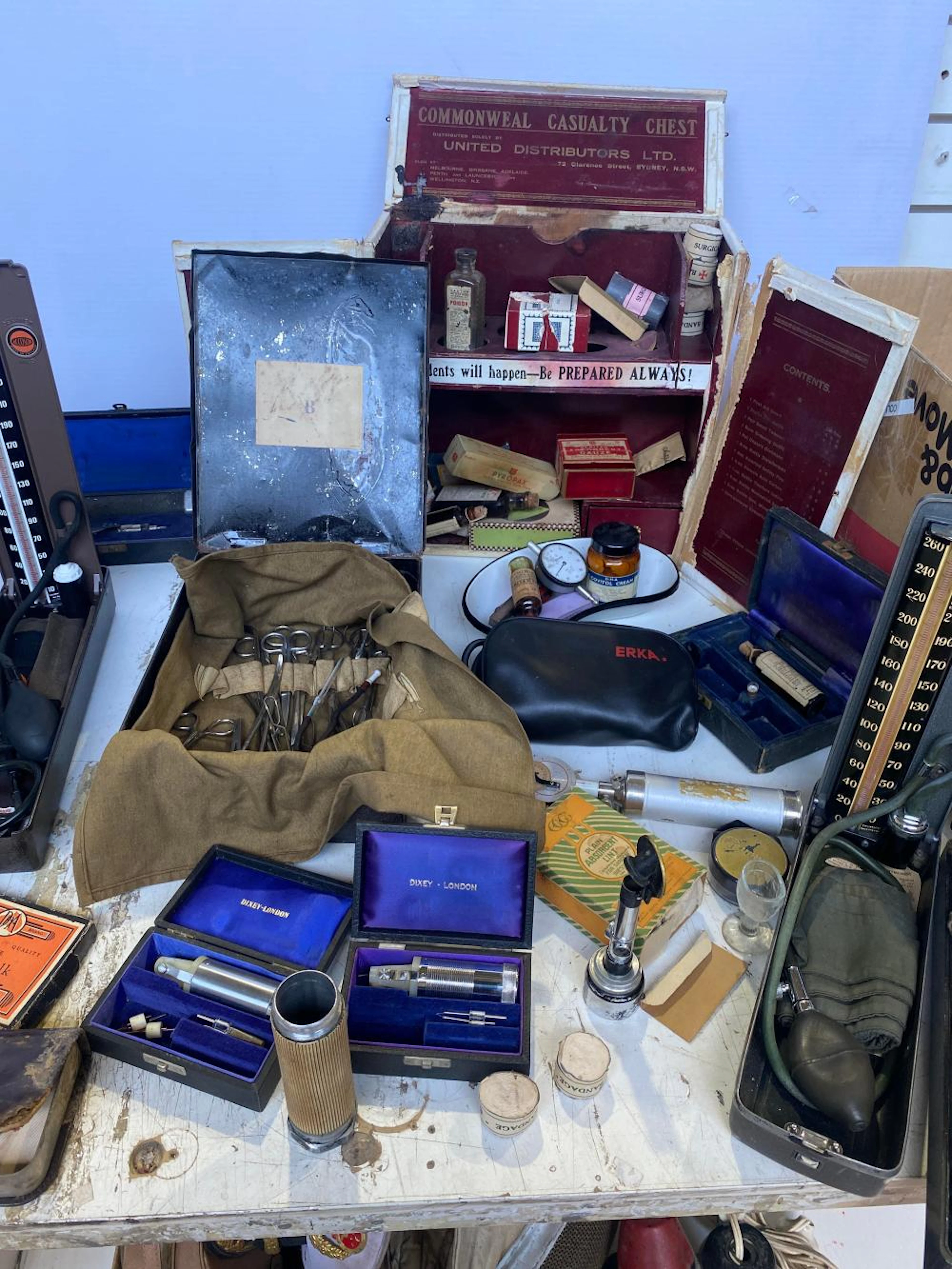 Box of assorted medical equipment incl