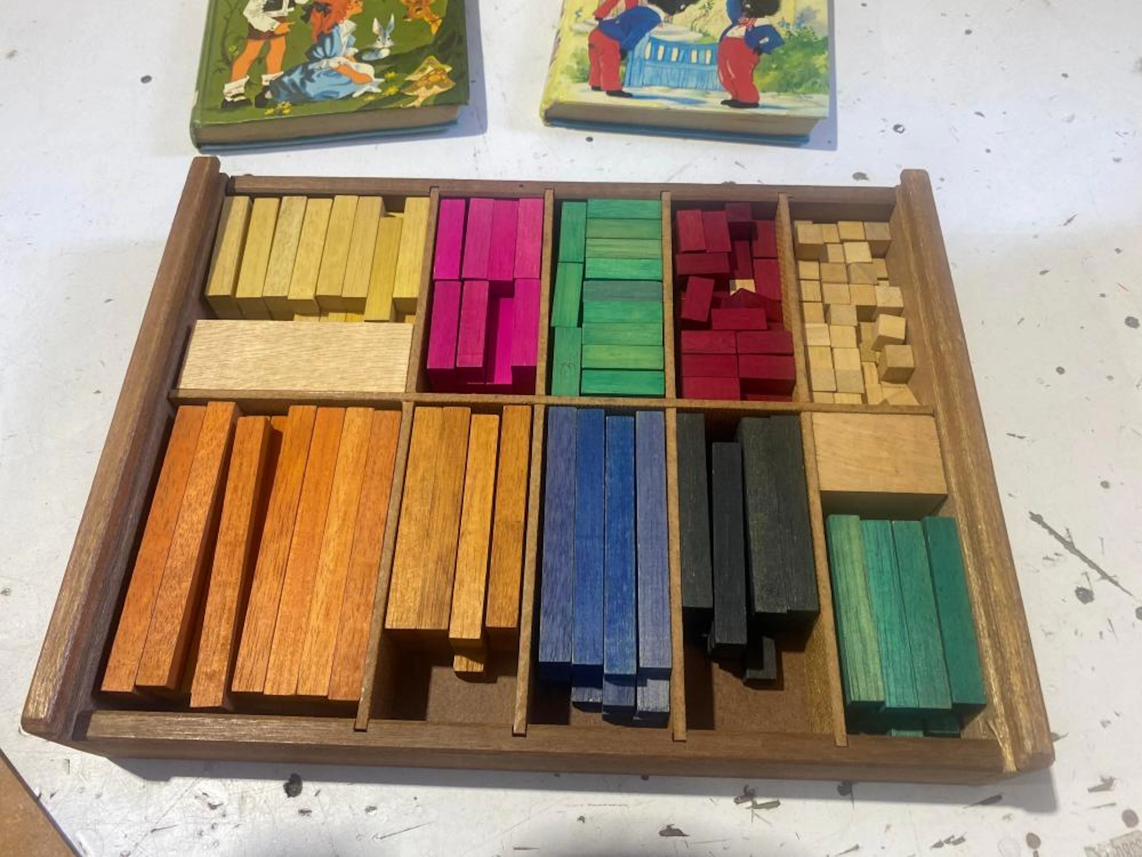 Boxed timber cuisenaire rods