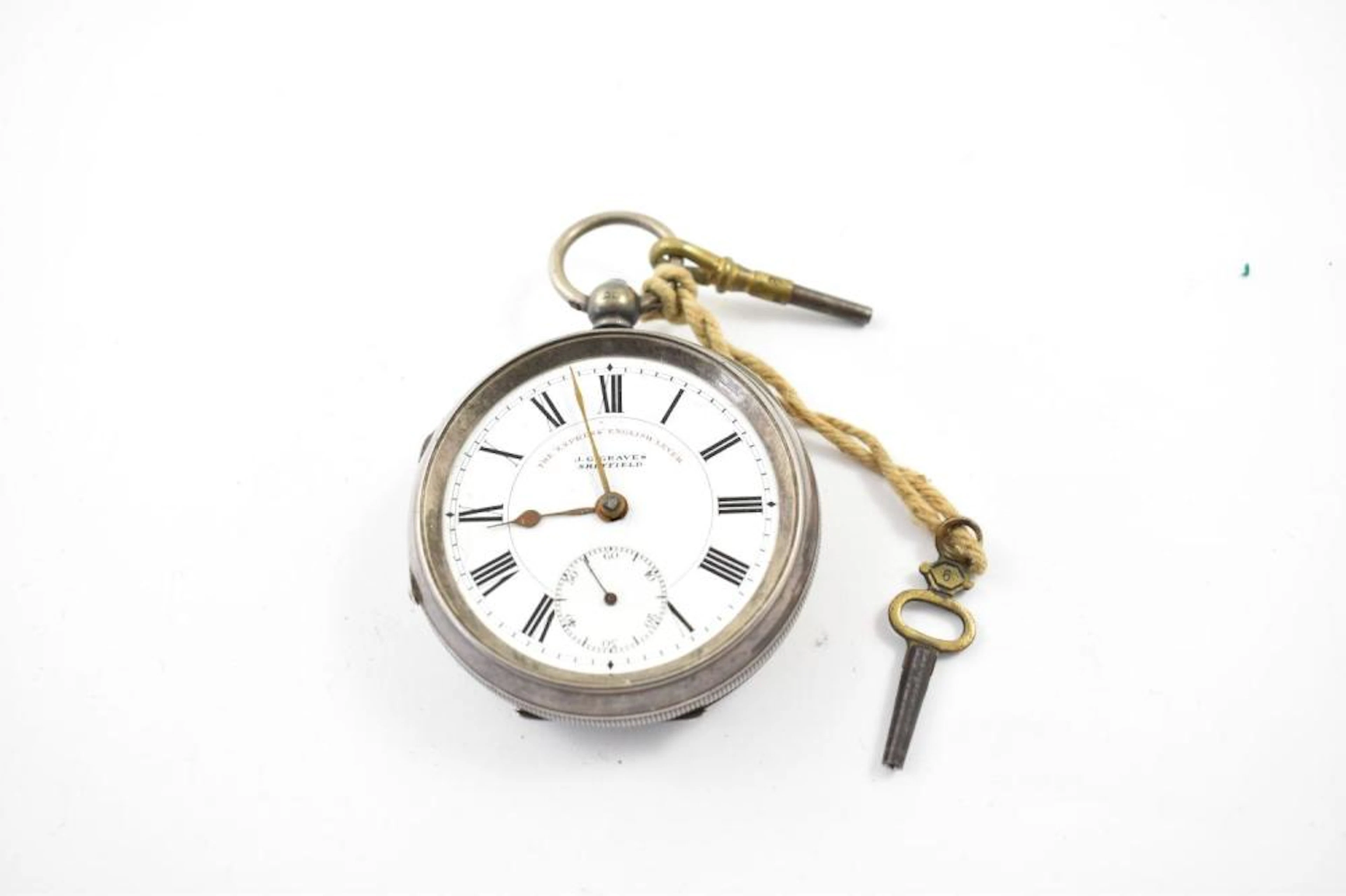 Antique Sterling Silver Cased Pocket Watch - "The Express English Lever" by J.G