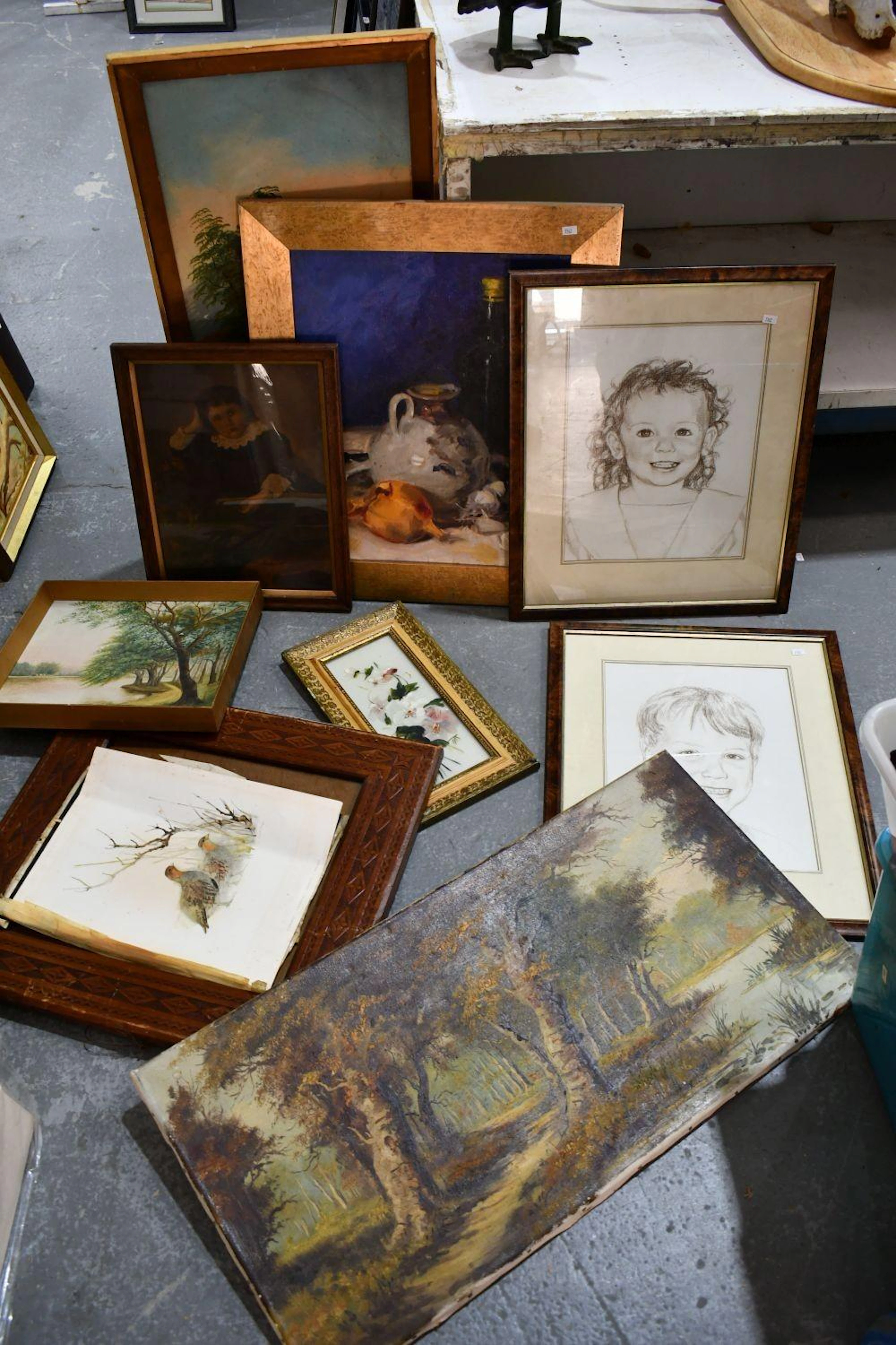 10 Artworks - nine framed