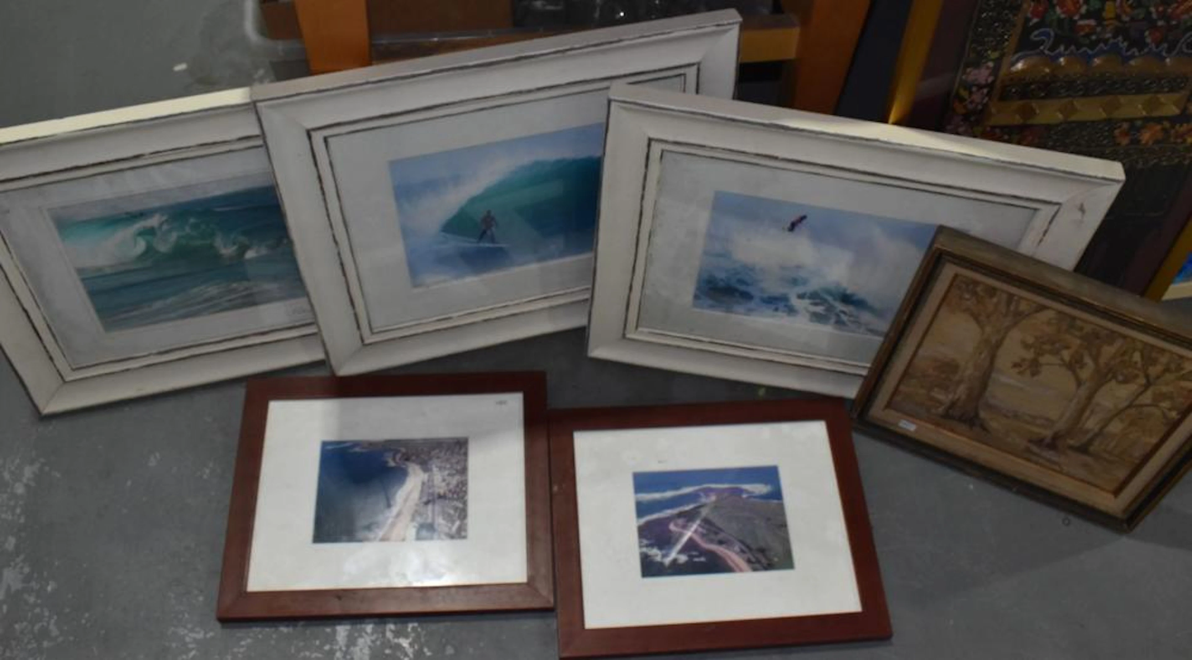6 Various Framed Pictures - including original Bark Country scene