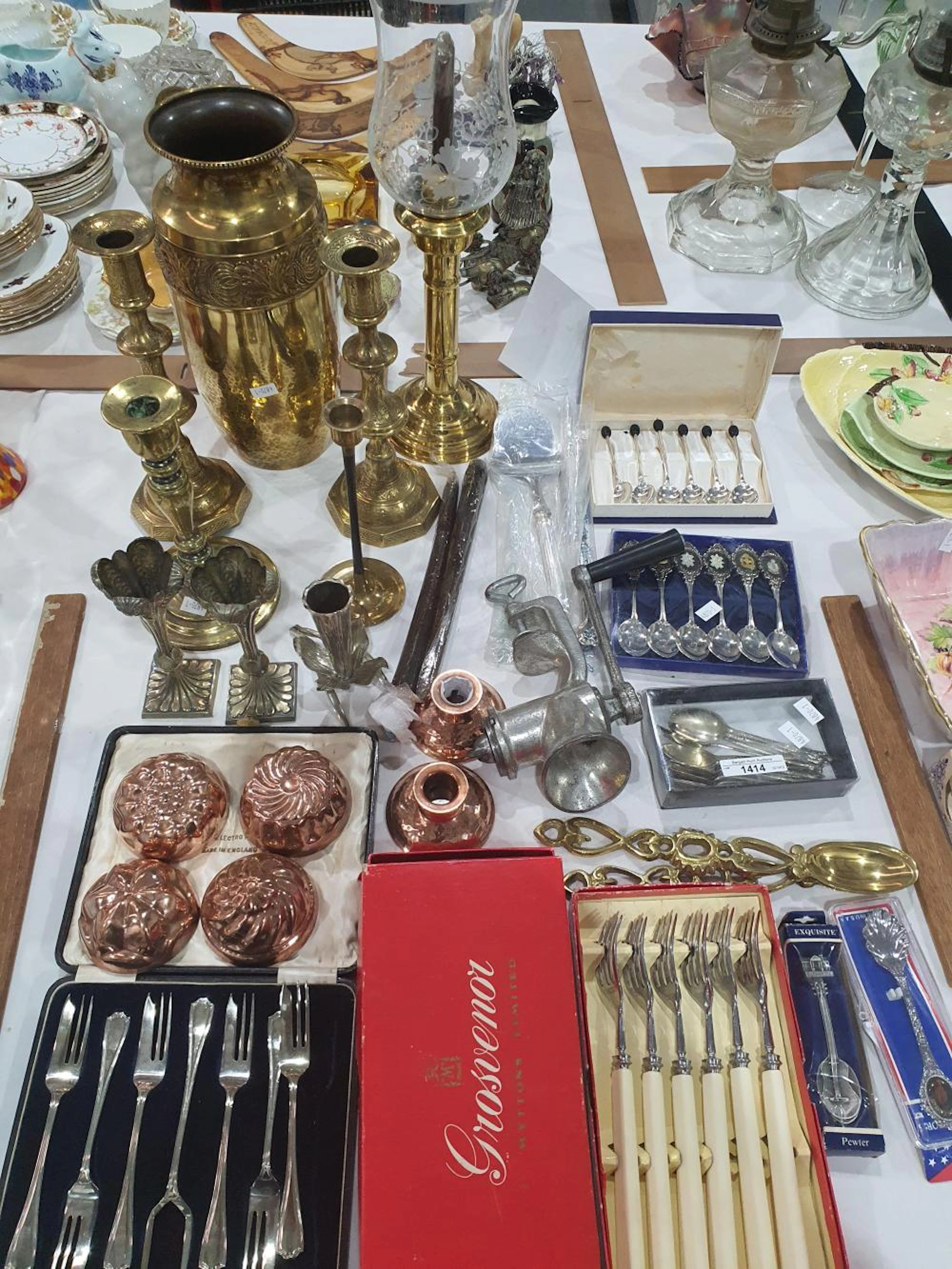 Vintage Metal Ware - brassware: tall WMF Art Nouveau...