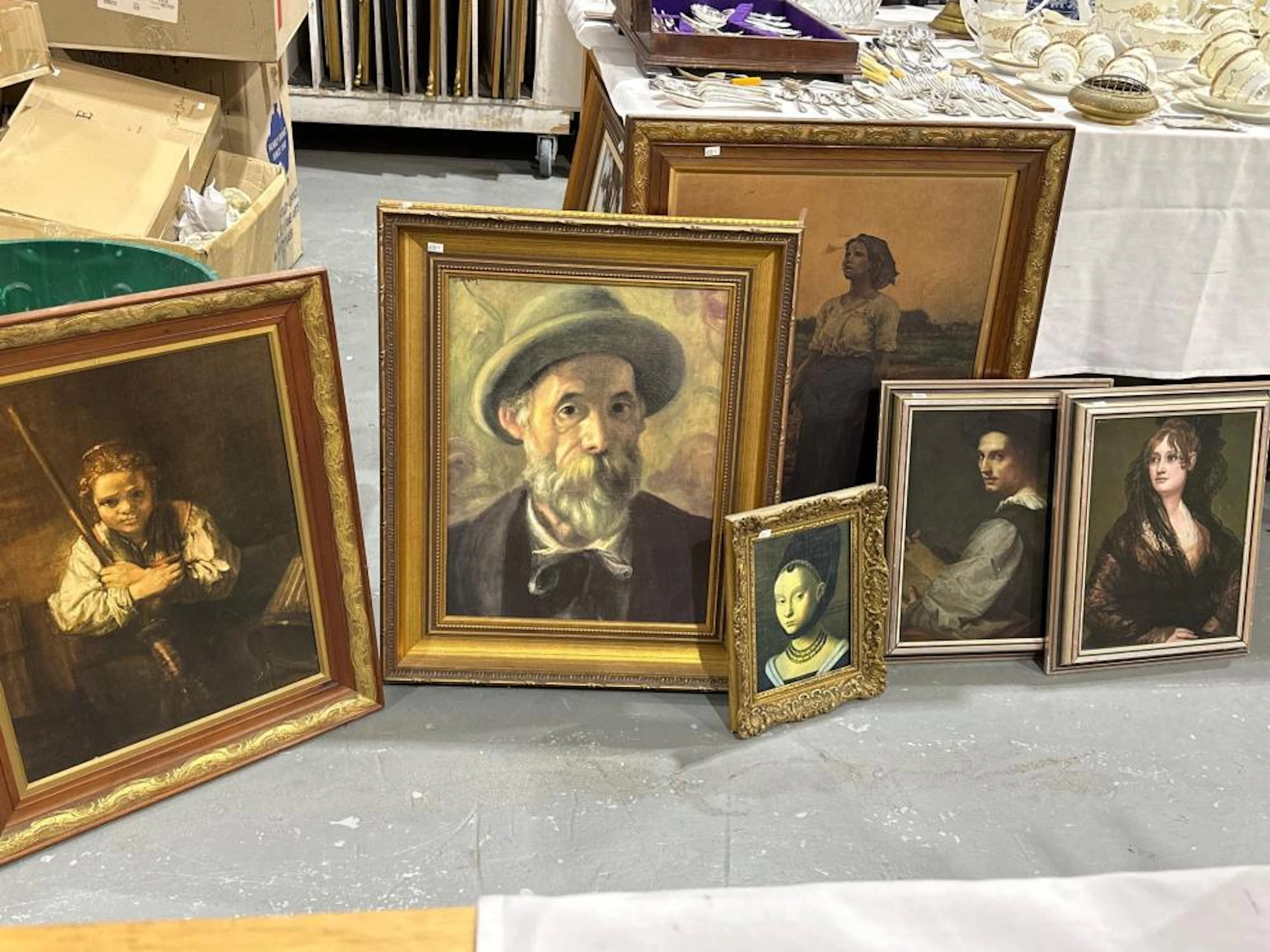 Six Framed Classic Prints - three portrait style by Andrea Del Sarto