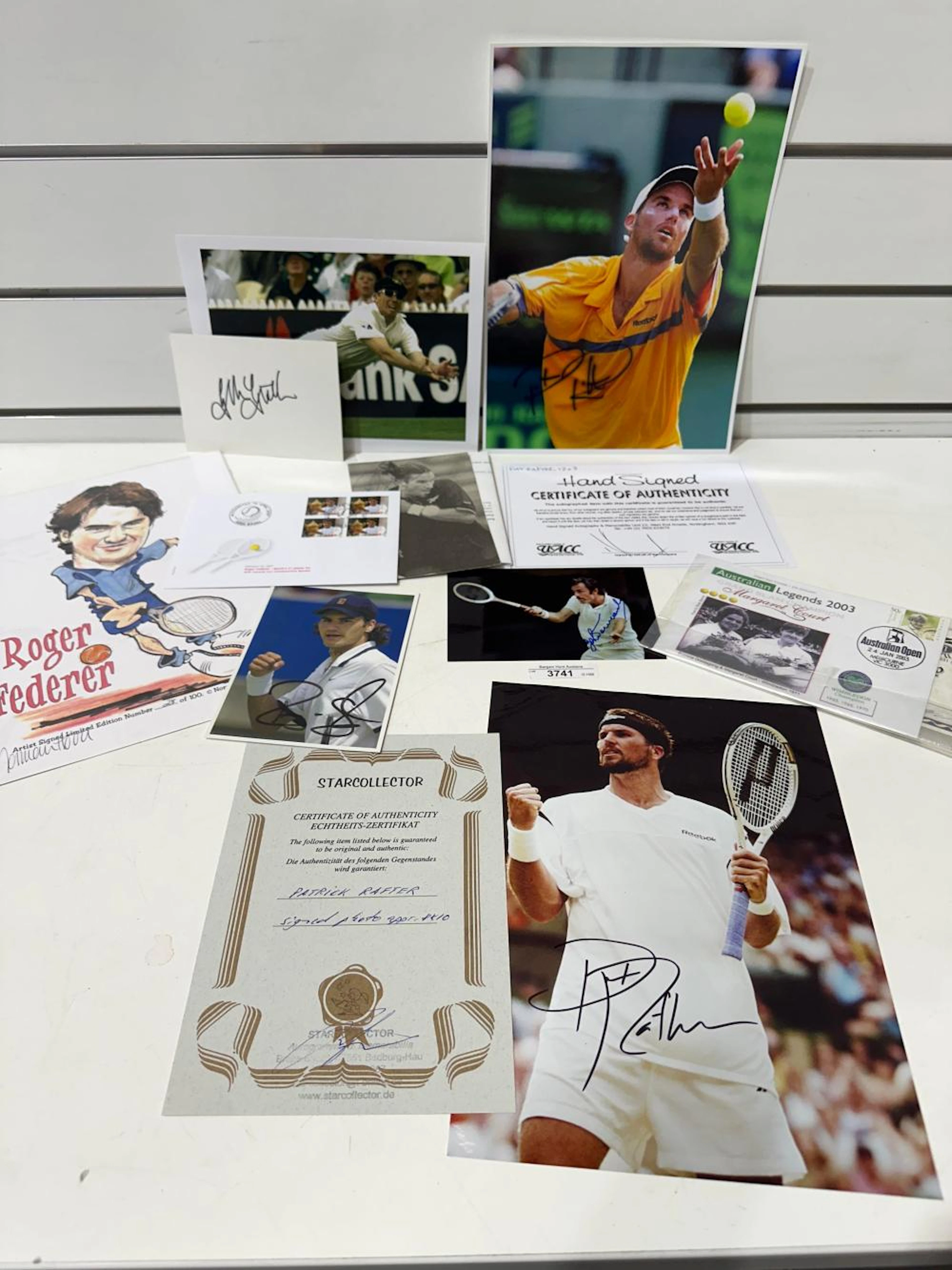 TENNIS; 2 x autographed photos of Pat Rafter with...