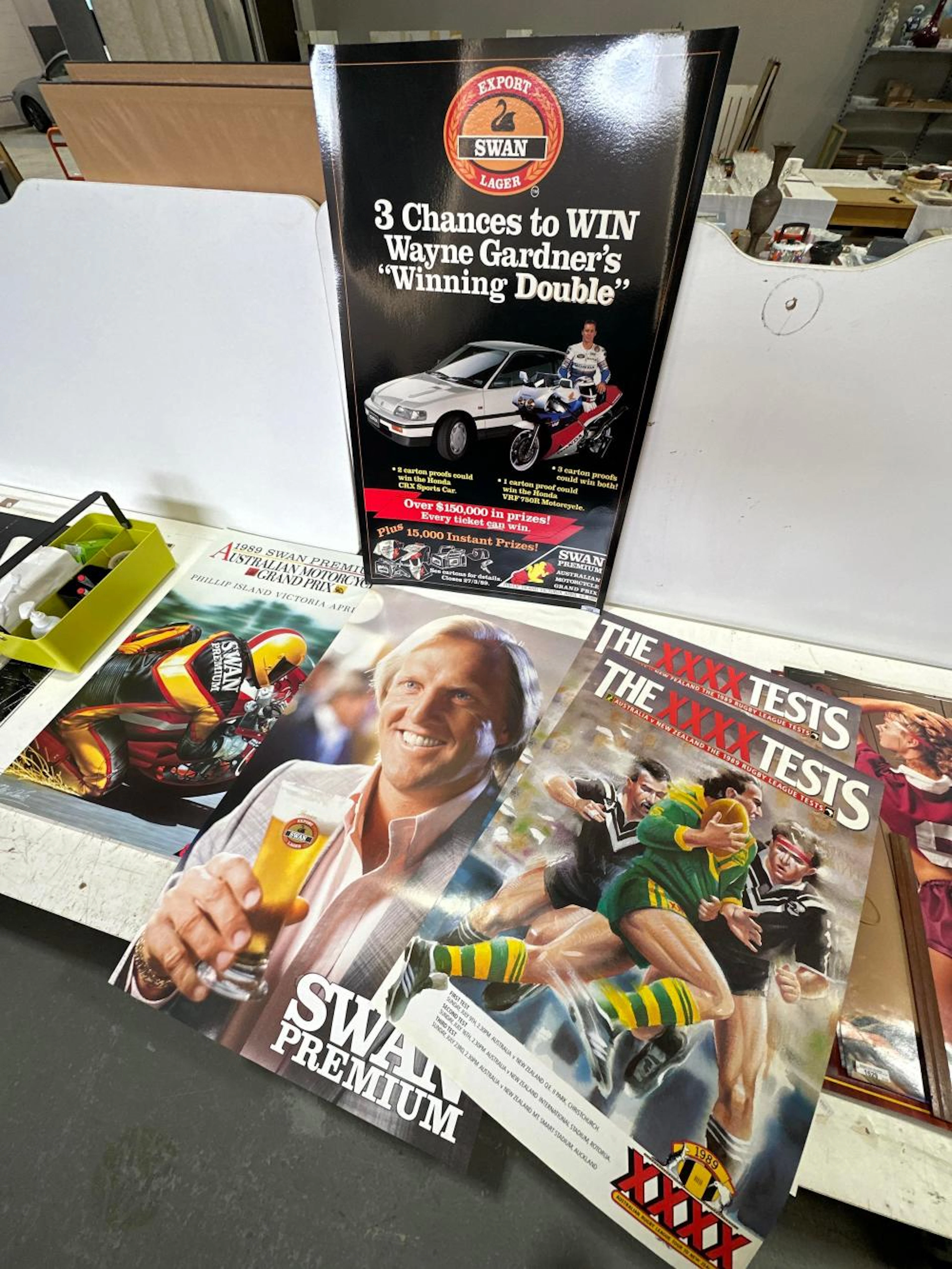5 advertising posters relating to Australian Motorcycle Grand Prix