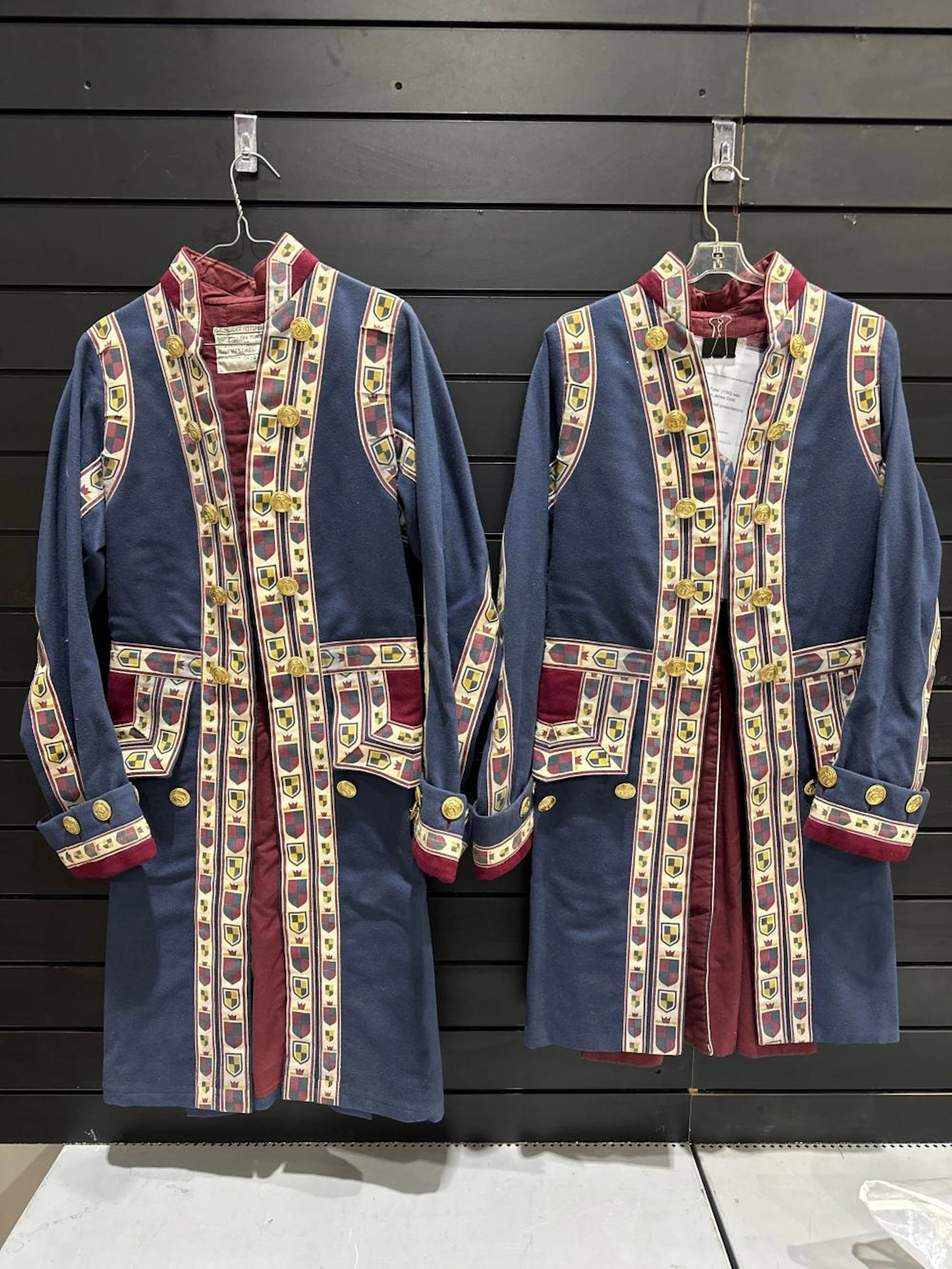 2 x ornate Opera Australia Costume Chorus Coats