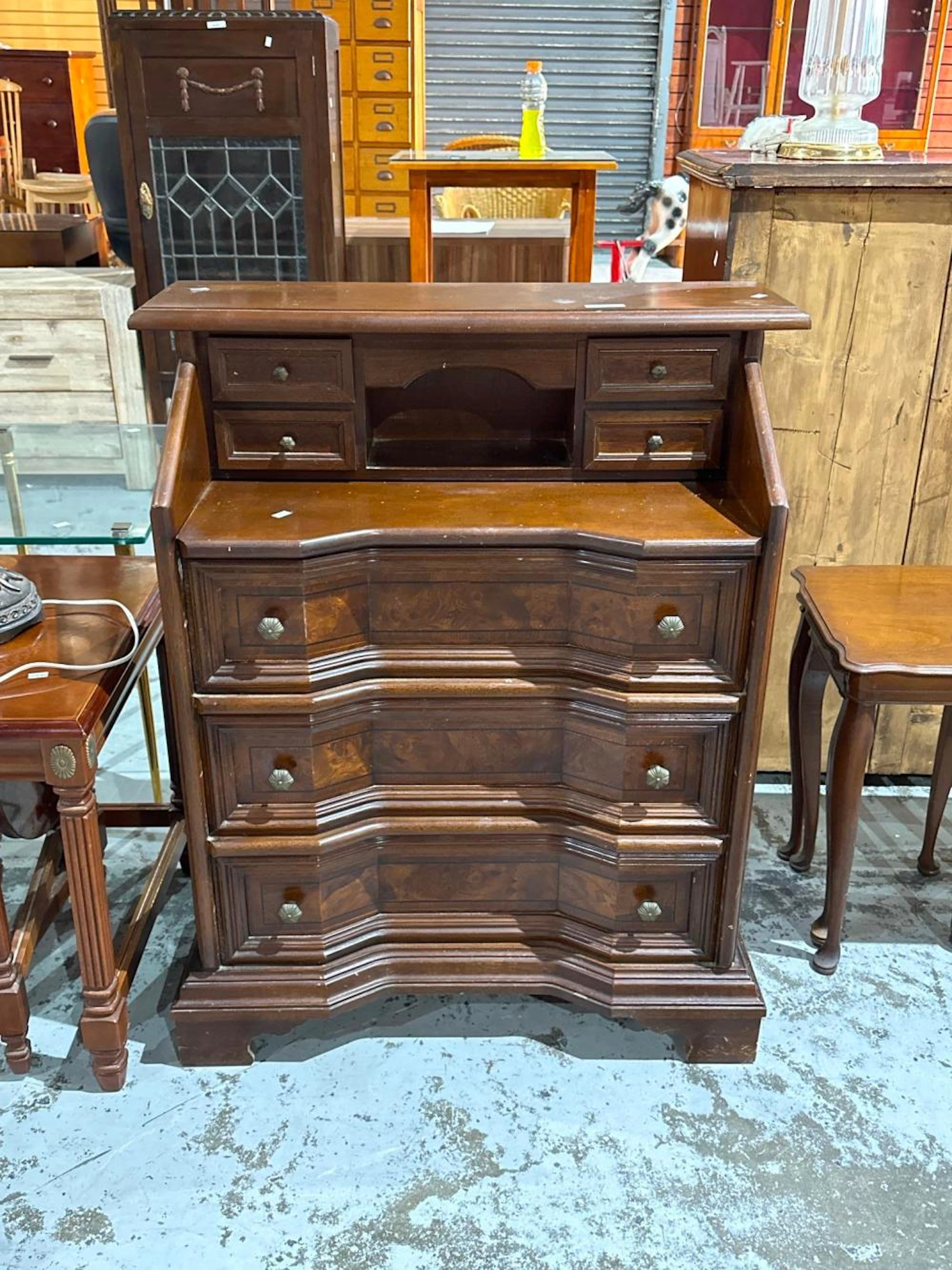Vintage Dutch style bureau chest 75 cm wide, 91 cm high