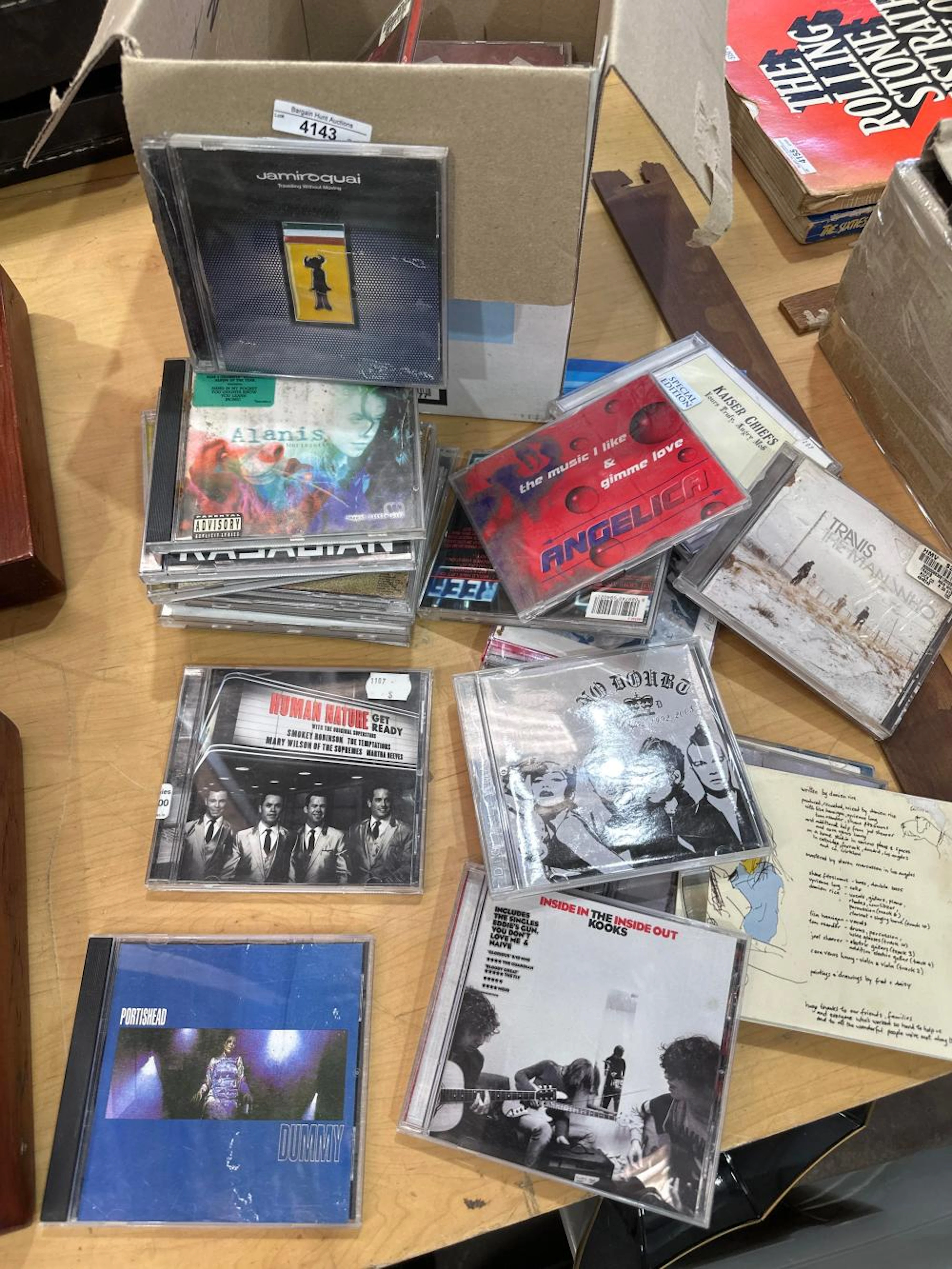 Box of CDs, The Vines, KanYe West, Puff Daddy, Human Nature, etc.