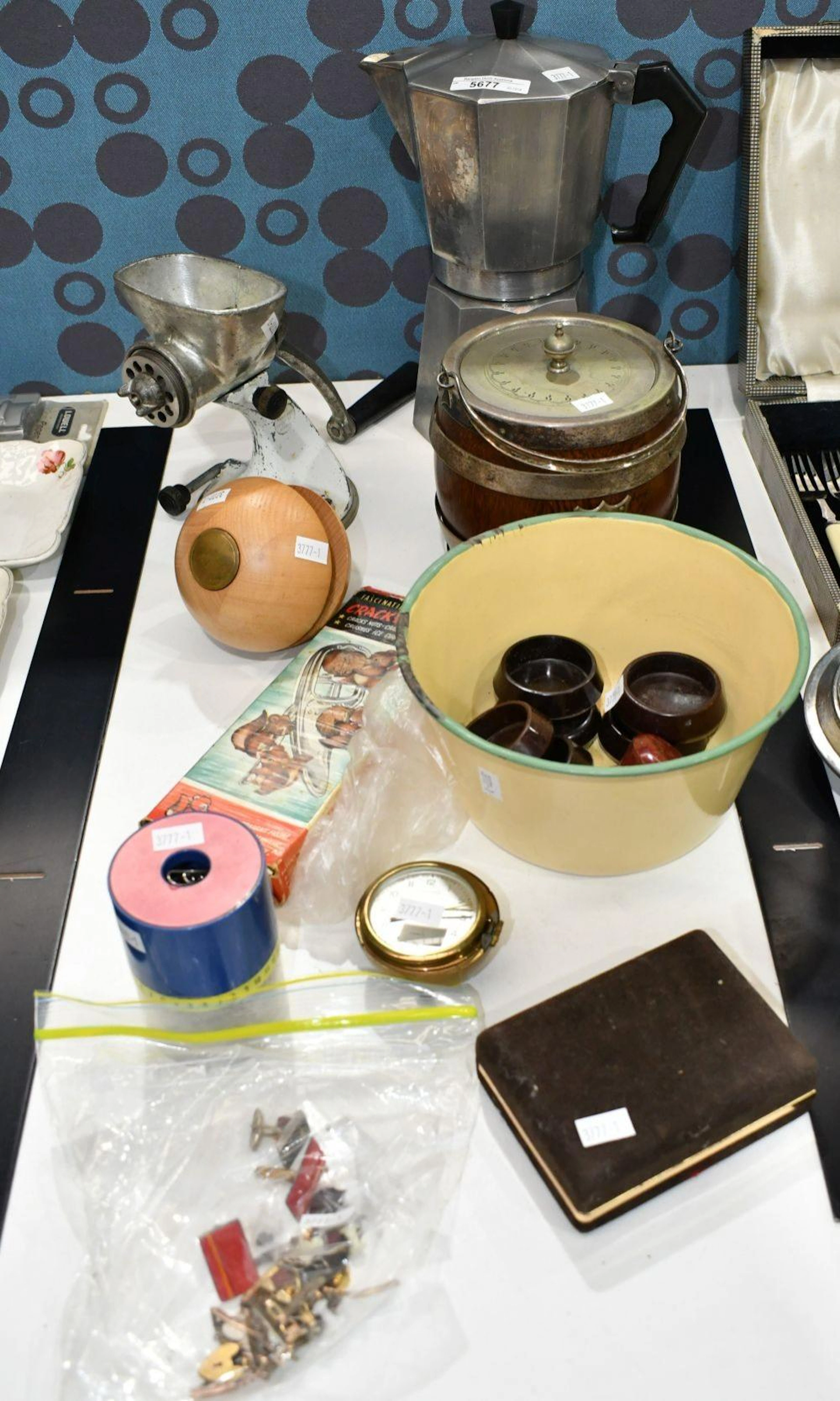 Vintage Wares - English oak and silver plate mounted...