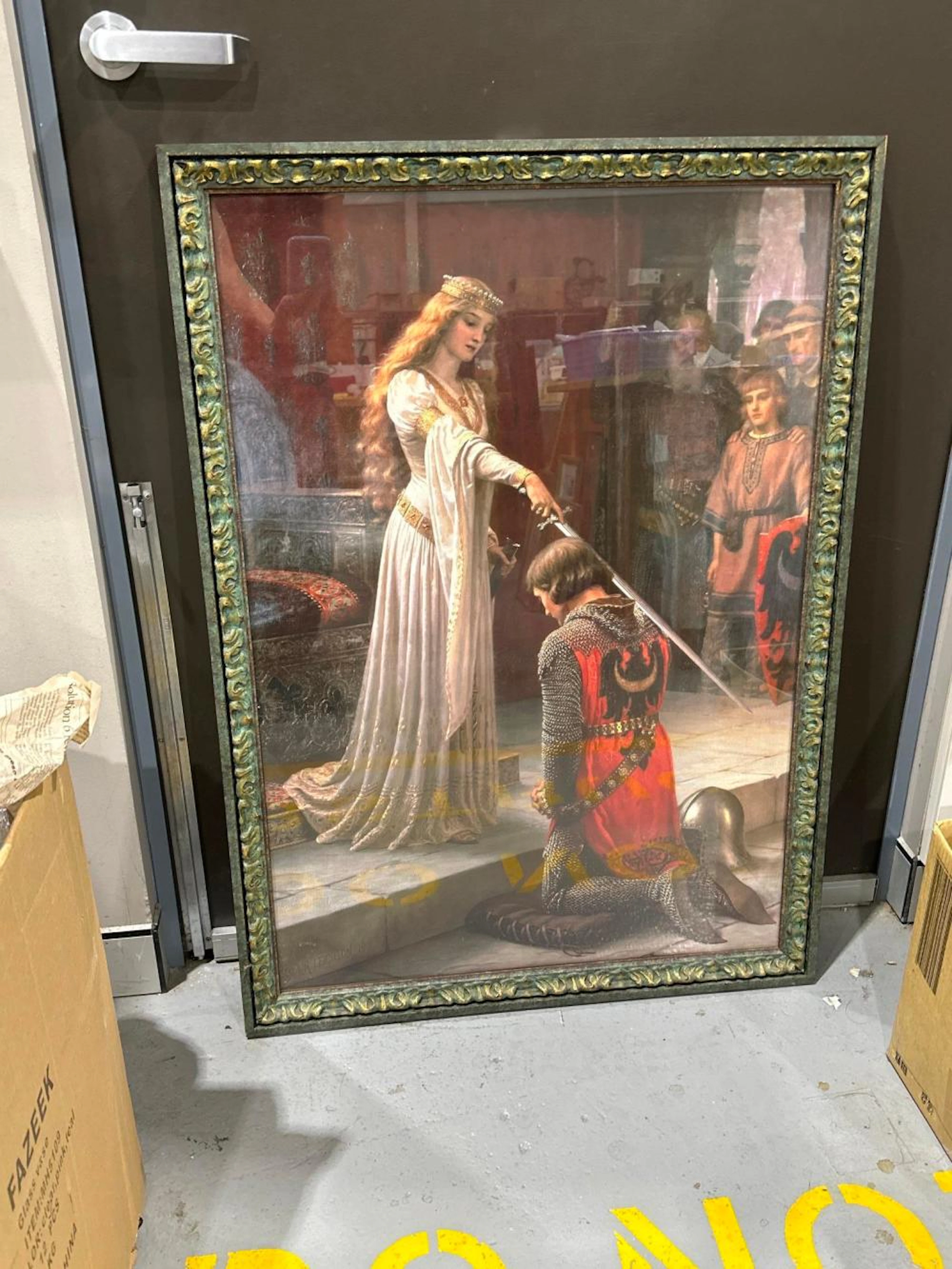 Framed Edmund Blair Leighton "The Accolade" Print - Queen...