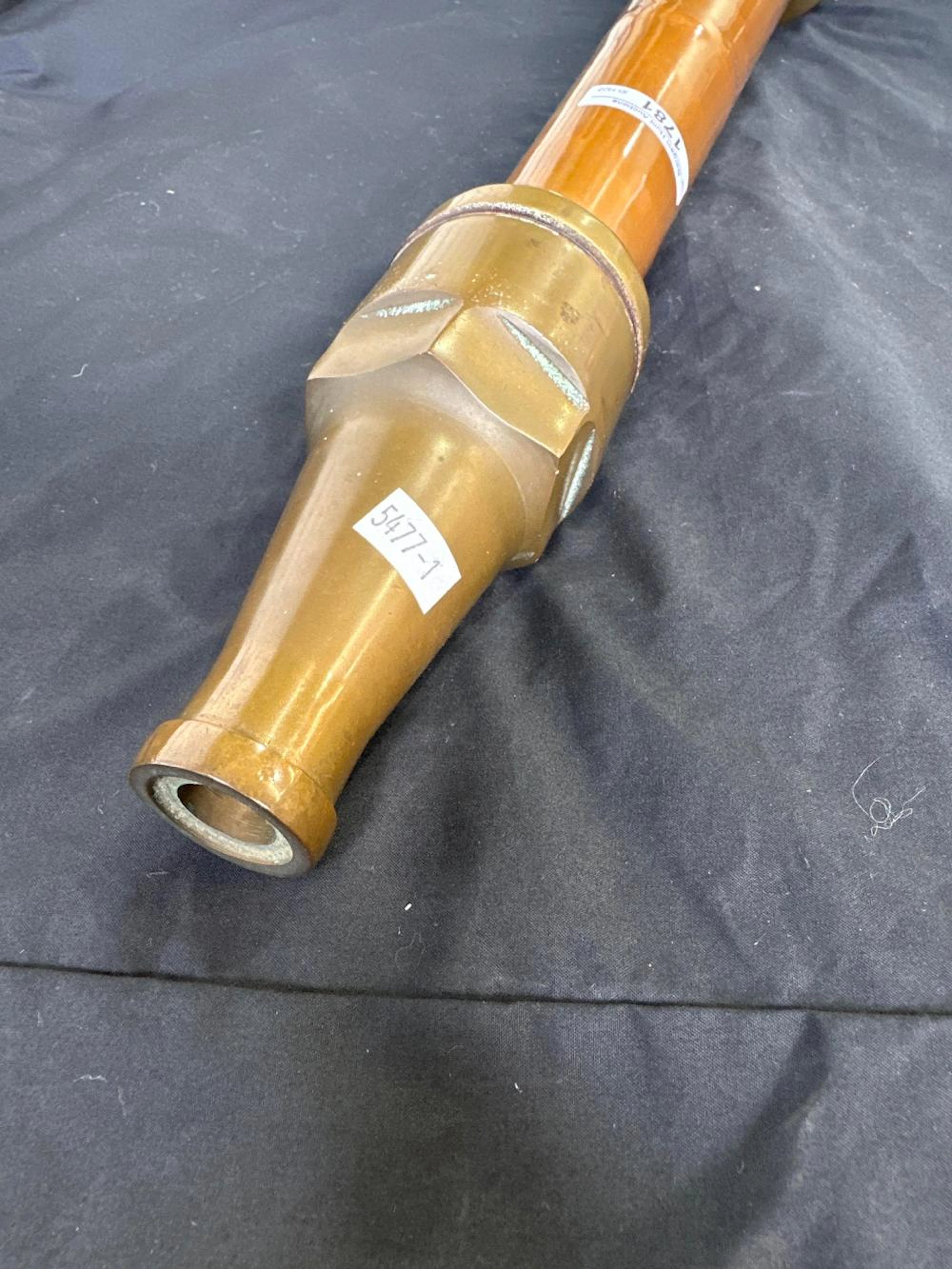 Vintage copper and brass firefighting hose nozzle. 55cm L.