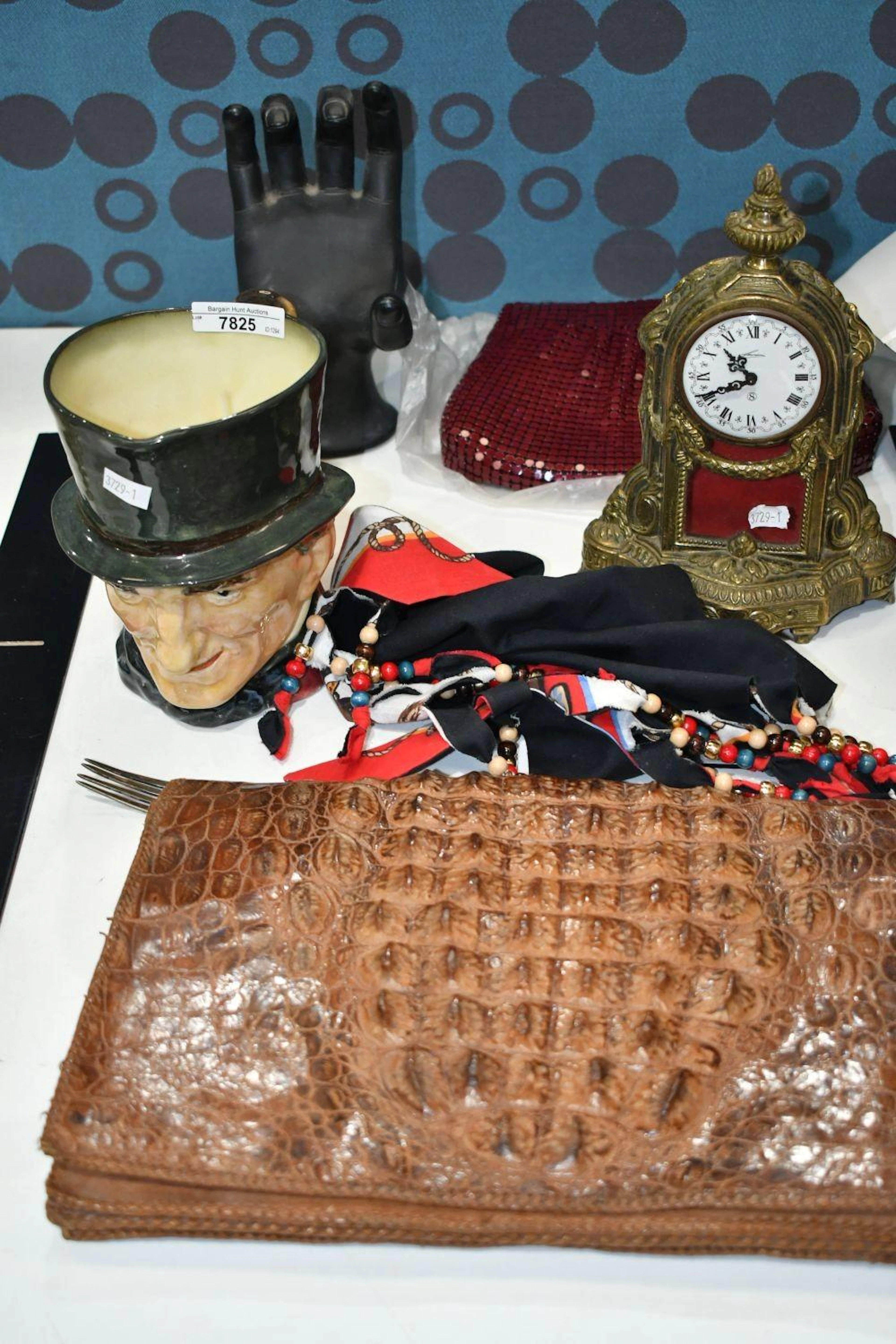 Vintage Wares - brown crocodile skin clutch bag