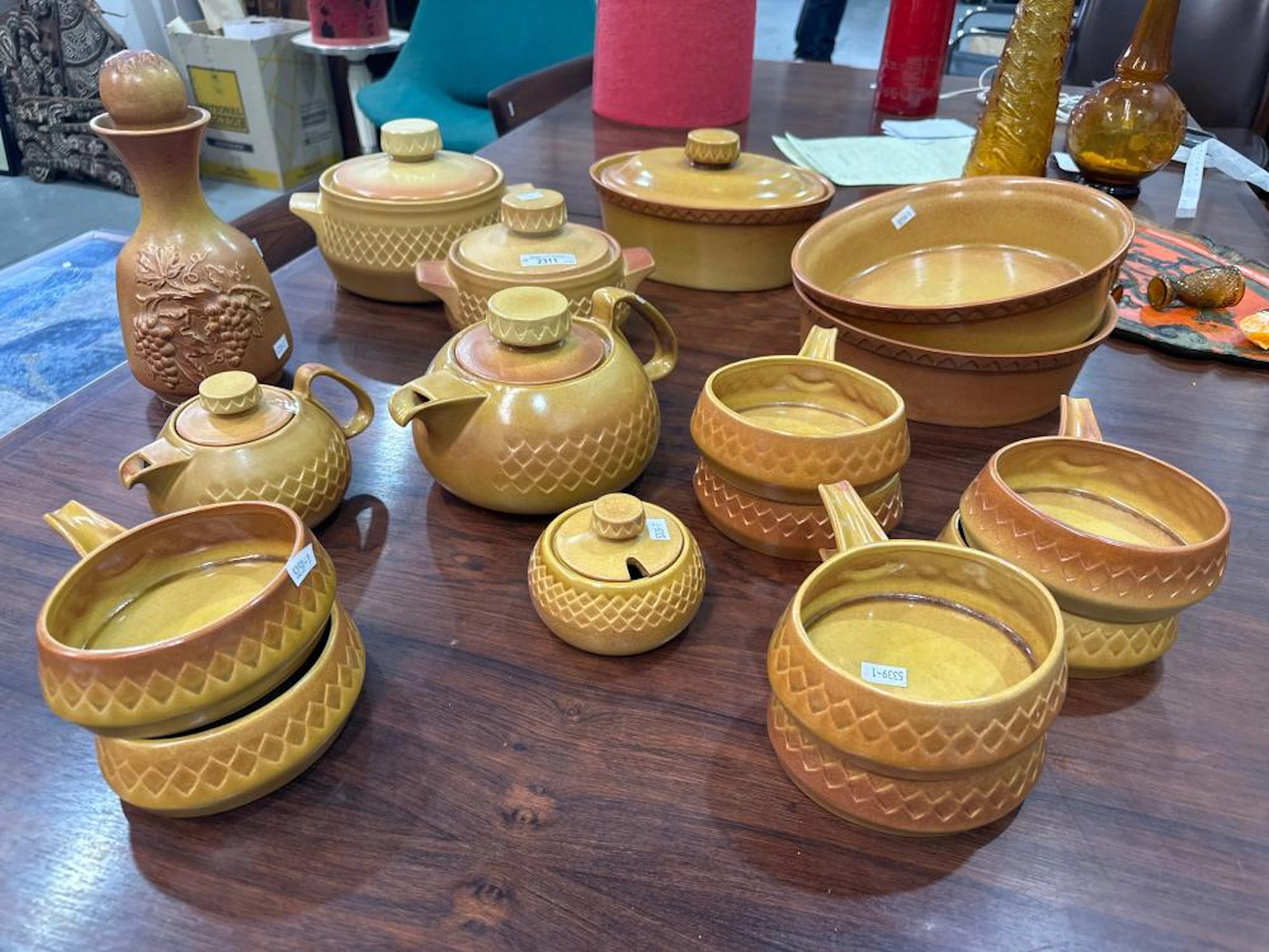 Selection of Vintage c1960s Diana Nefertiti Stoneware kitchenware