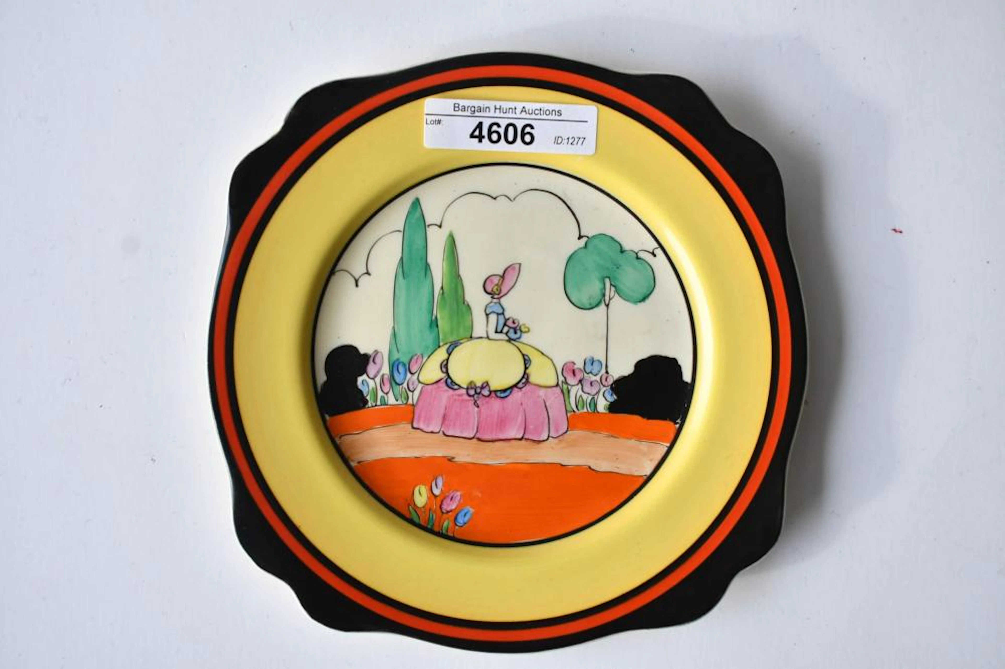 Clarice Cliff Bizarre "Applique Idyll" Leda Side Plate - Art Deco A.J