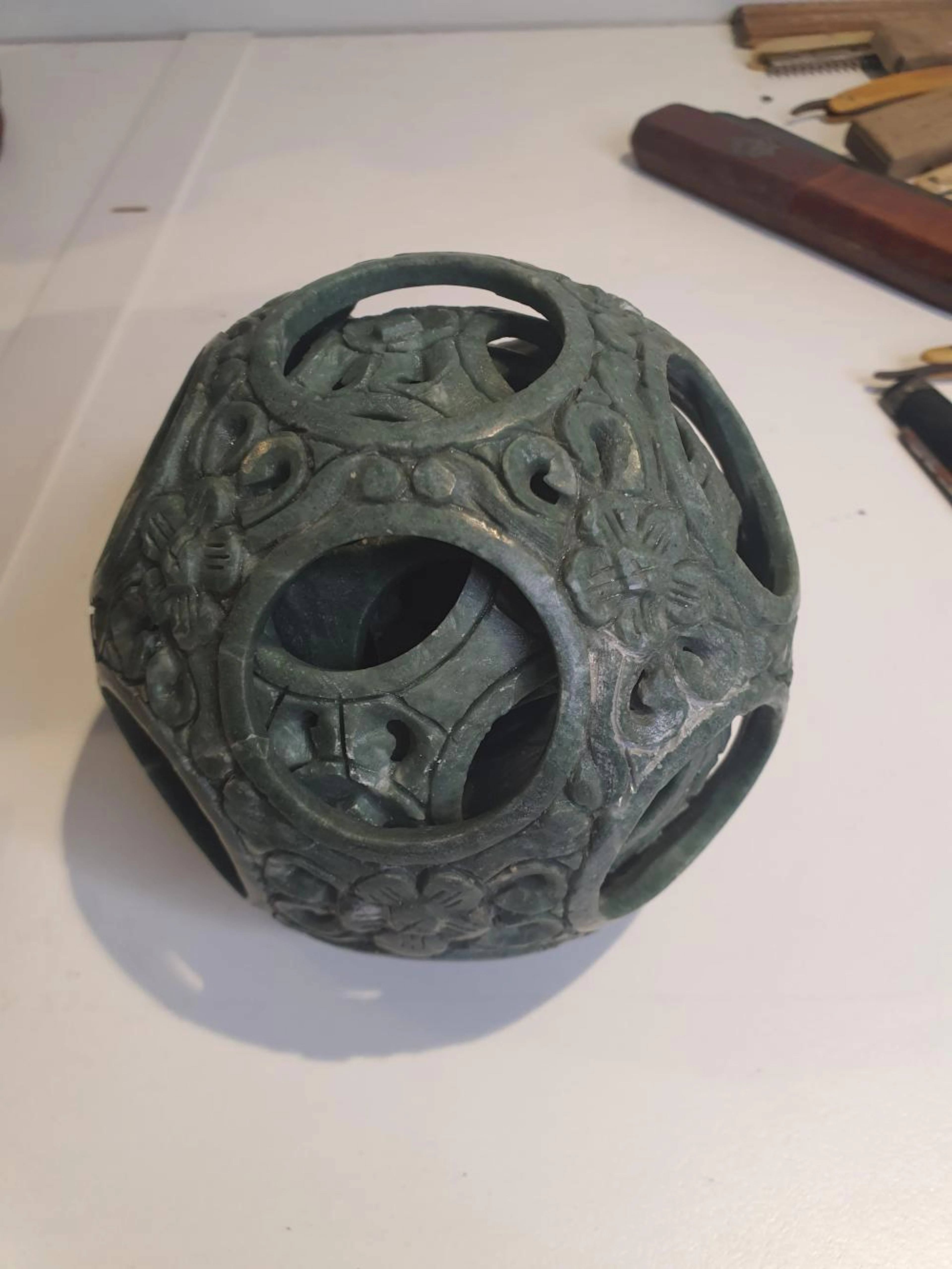 Carved Jade puzzle ball