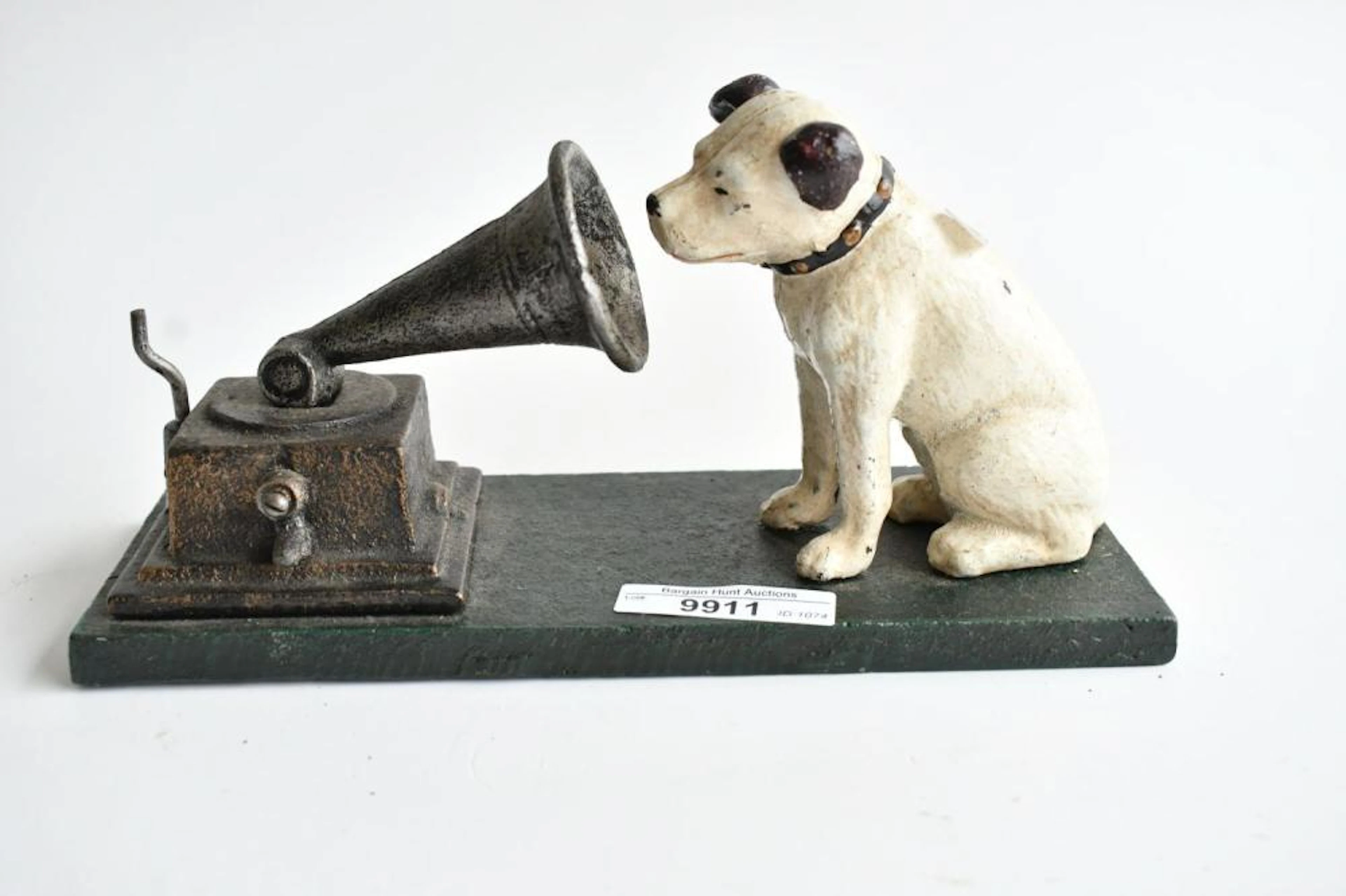 Cast iron model of the RCA Little Nipper with gramophone